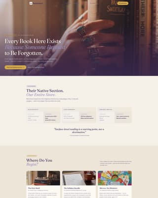 Storykeeper - Sovereign Bookstore Landing Page Template