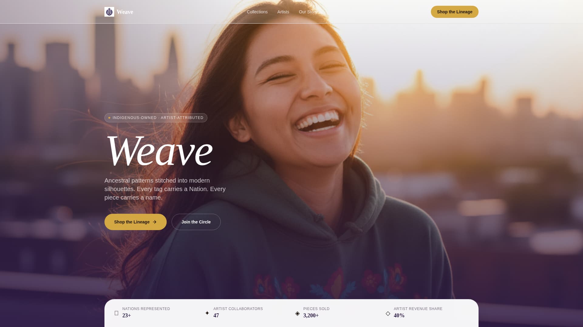 Weave - Authentic Indigenous-owned Landing Page Template