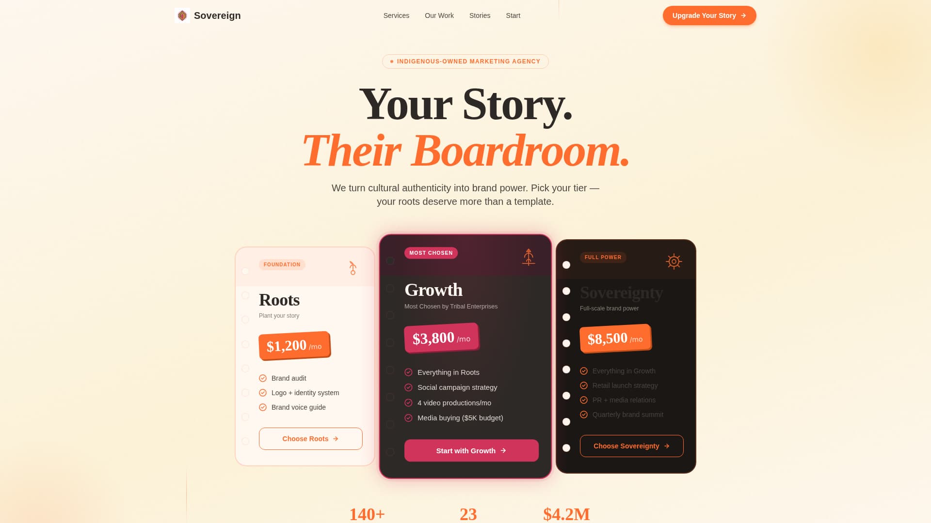 Sovereign - Bold Indigenous Landing Page Template