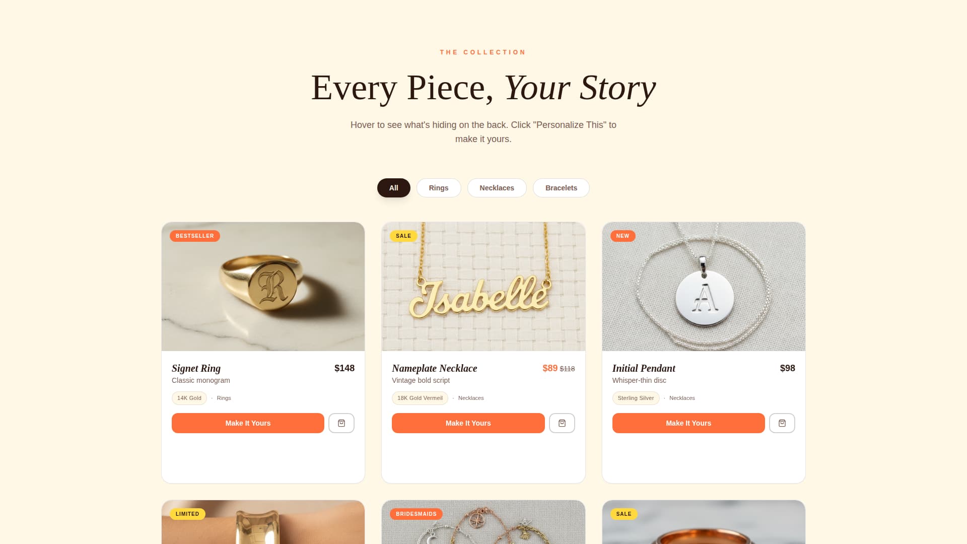 Adorn - Personalized Jewelry Landing Page Template