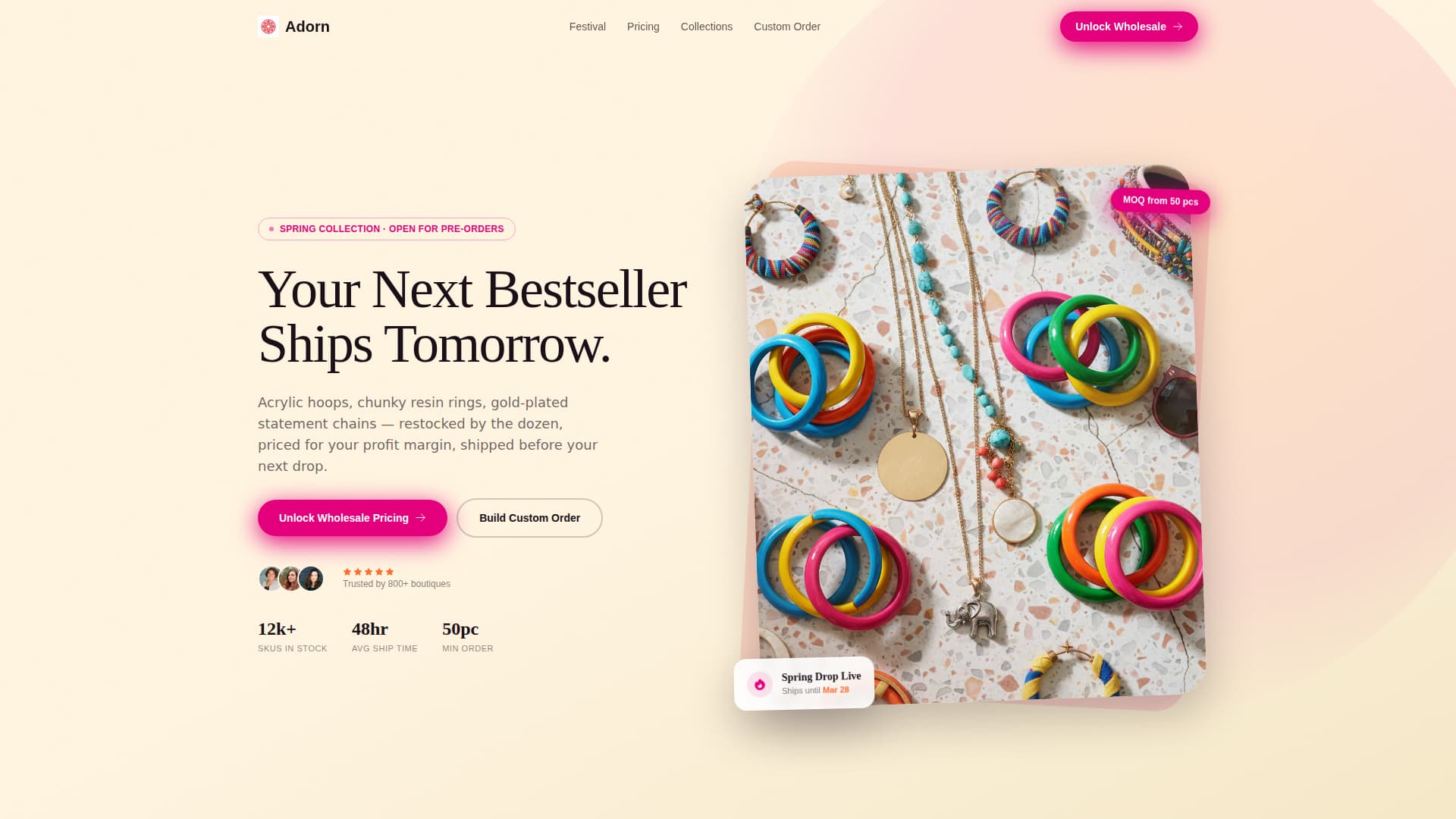 Jewelry & Accessories E-Commerce Pricing Website Template