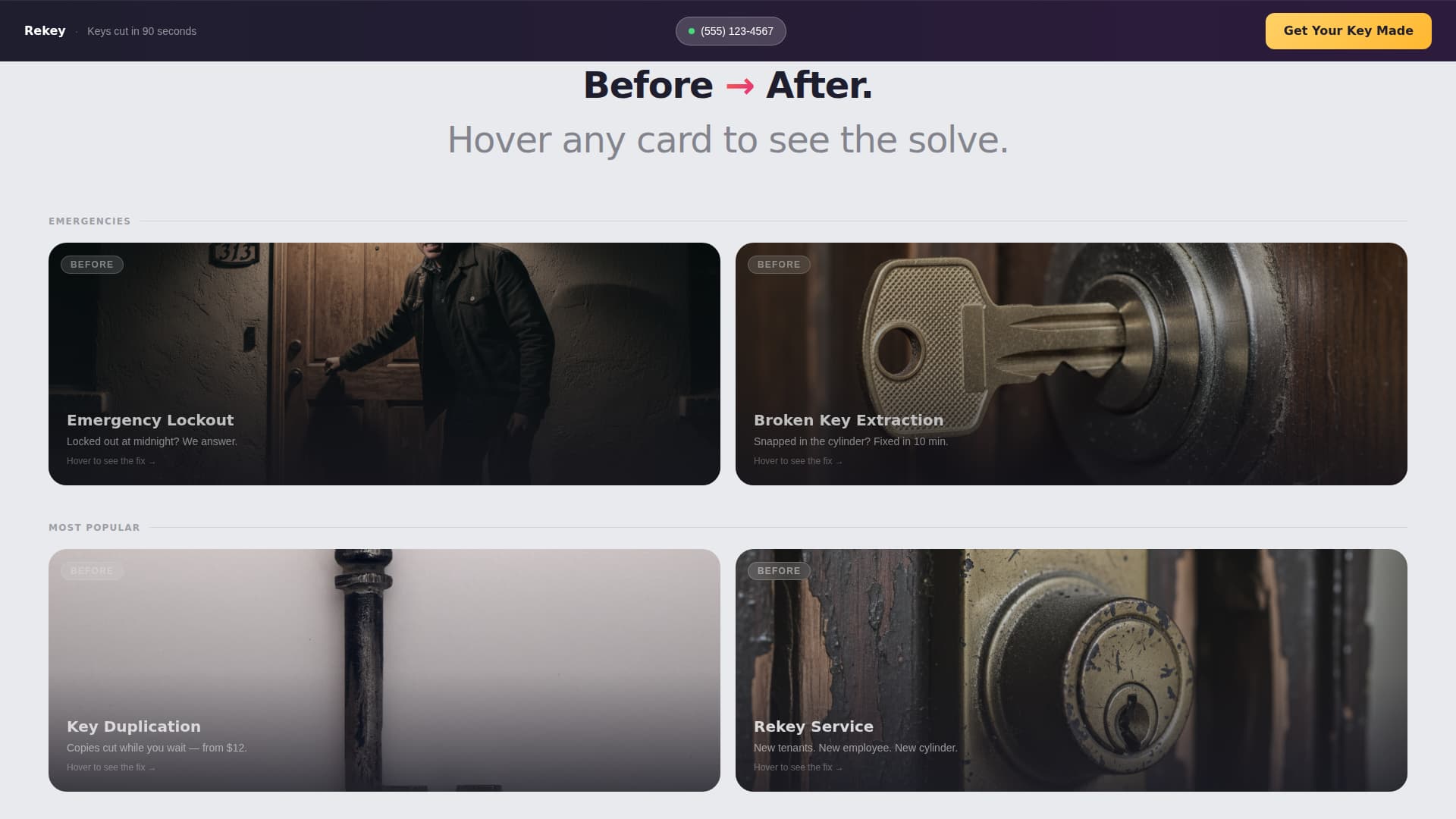 Rekey - Instant Locksmith Landing Page Template