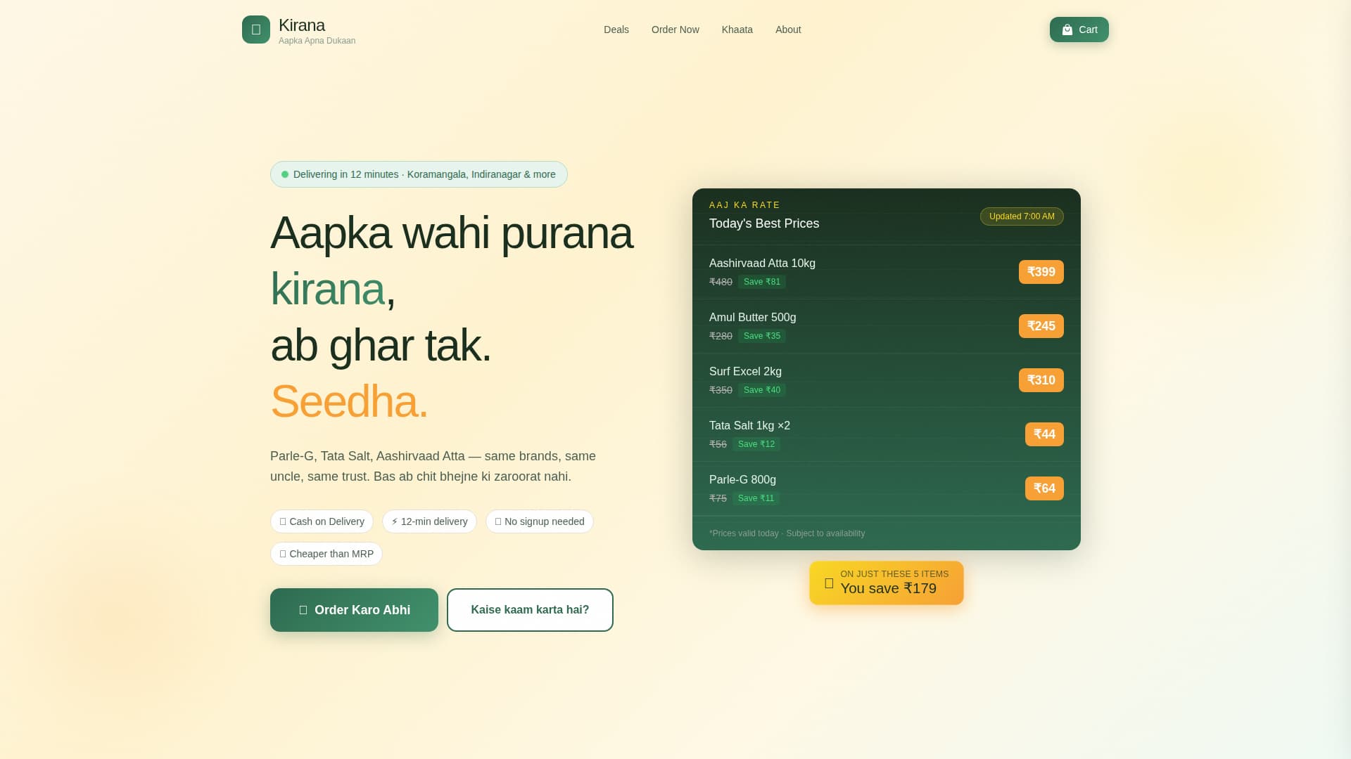 Kirana - Vibrant Grocery Landing Page Template