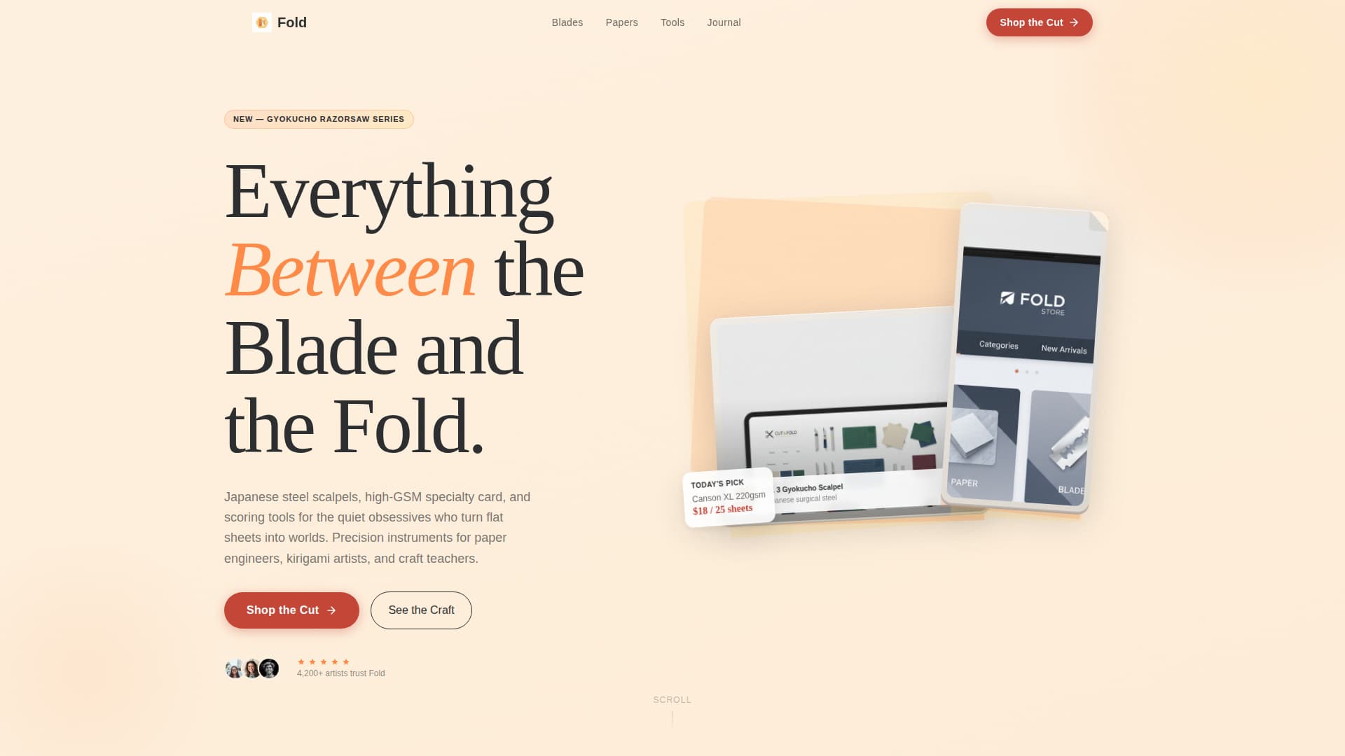 Fold - Precision Kirigami Landing Page Template