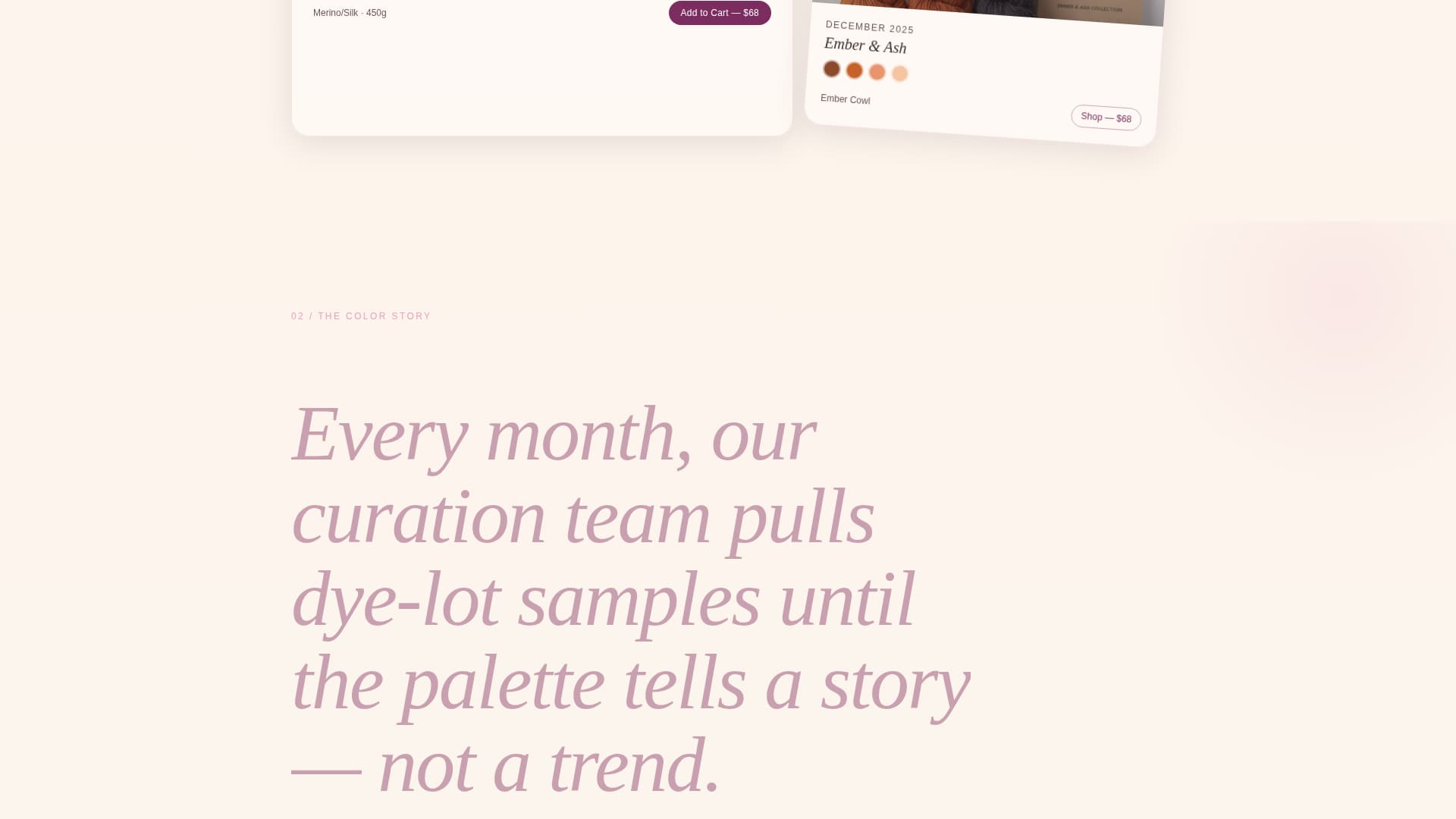 Skein - Curated Yarn Landing Page Template