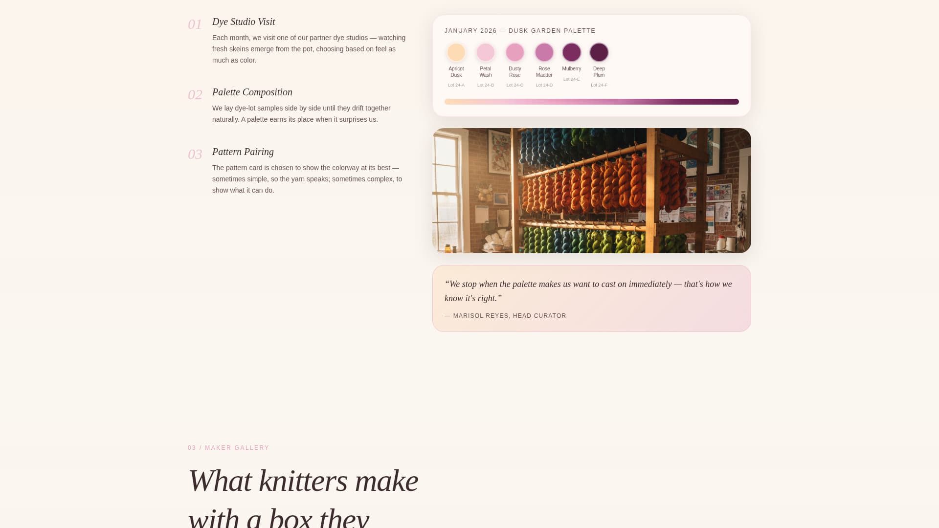 Skein - Curated Yarn Landing Page Template