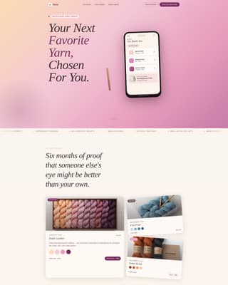 Skein - Curated Yarn Landing Page Template