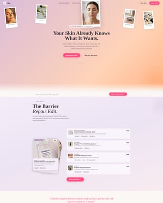 Glow - Curated Skincare Landing Page Template