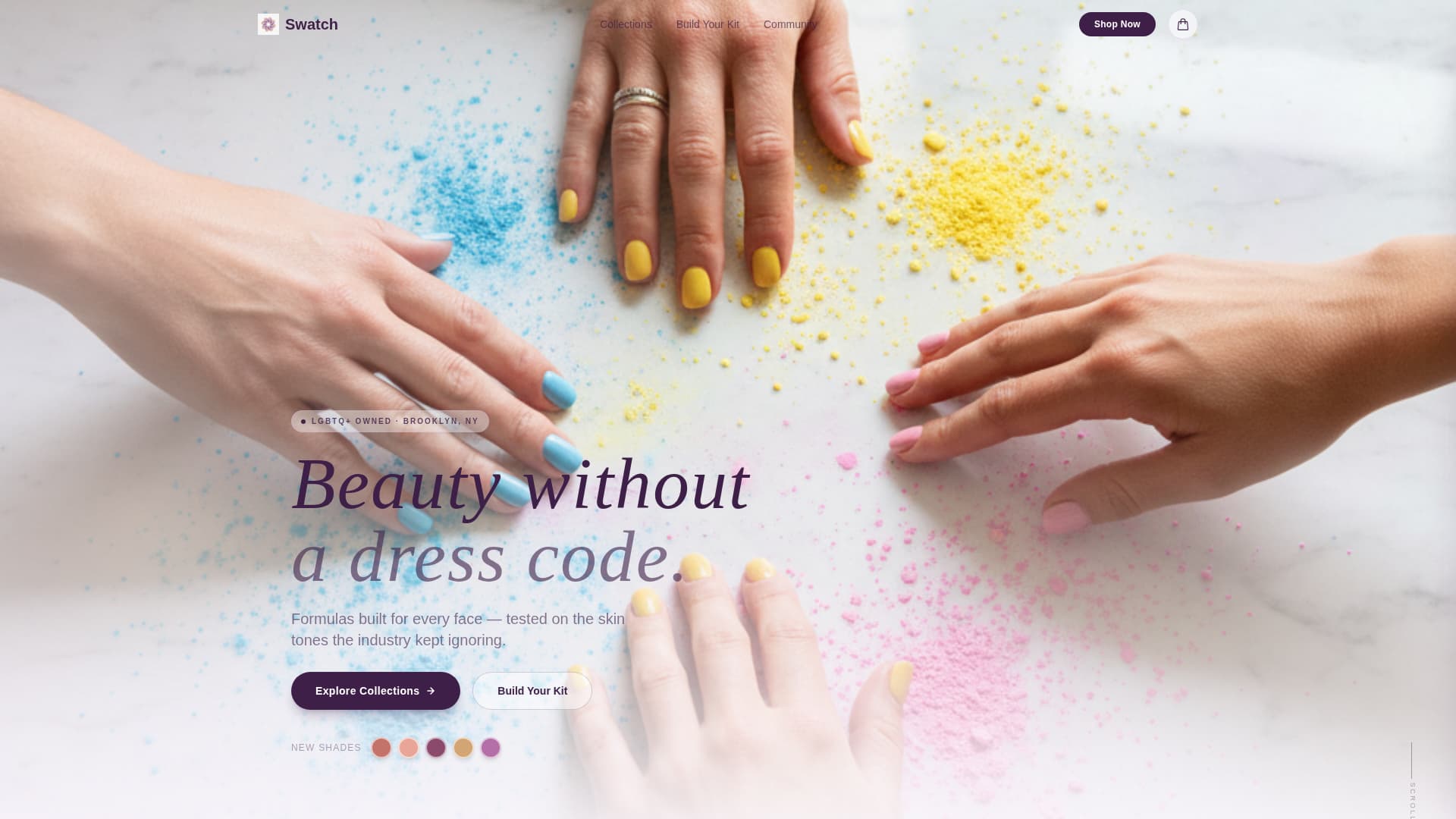 Swatch - Inclusive Beauty Landing Page Template