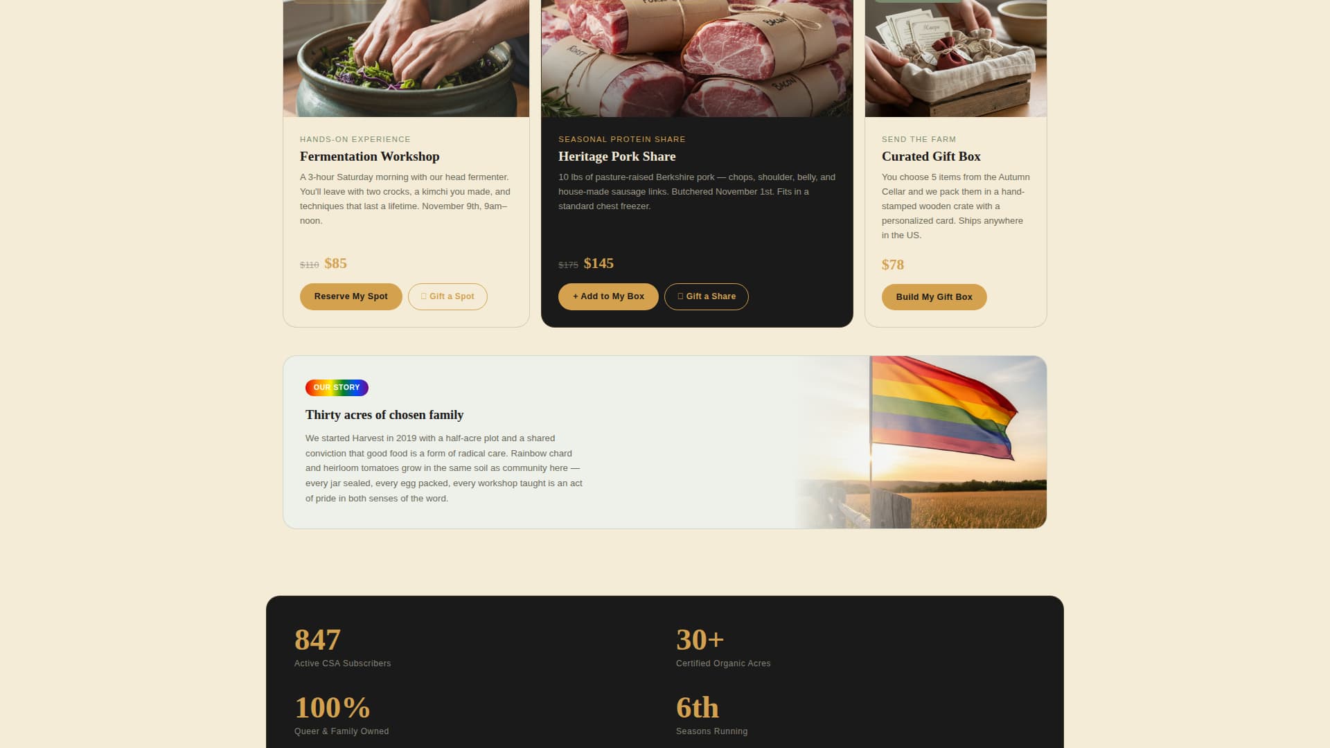 Harvest - Artisan Farm Landing Page Template