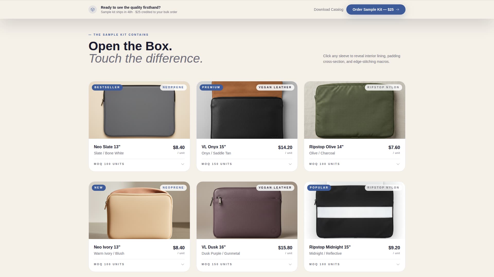 Sleeve - Premium Wholesale Landing Page Template