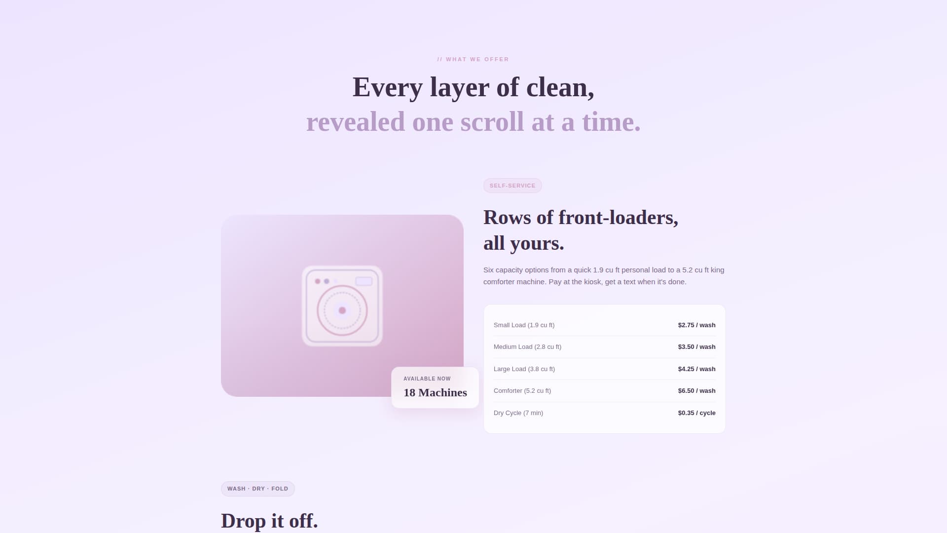 Tumble - Comforting Laundromat Landing Page Template