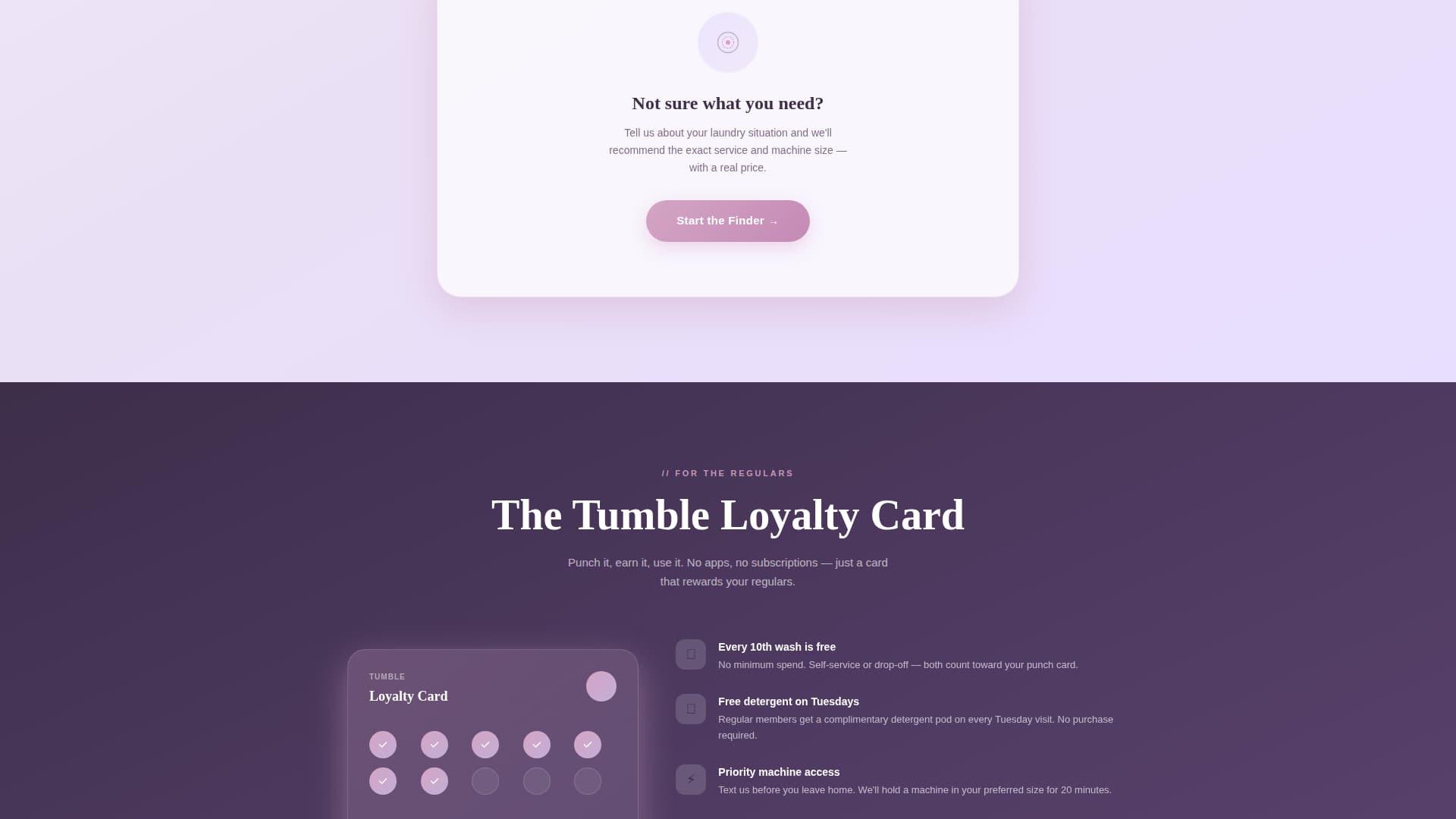 Tumble - Comforting Laundromat Landing Page Template