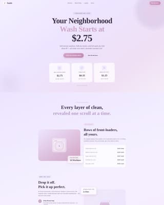Tumble - Comforting Laundromat Landing Page Template