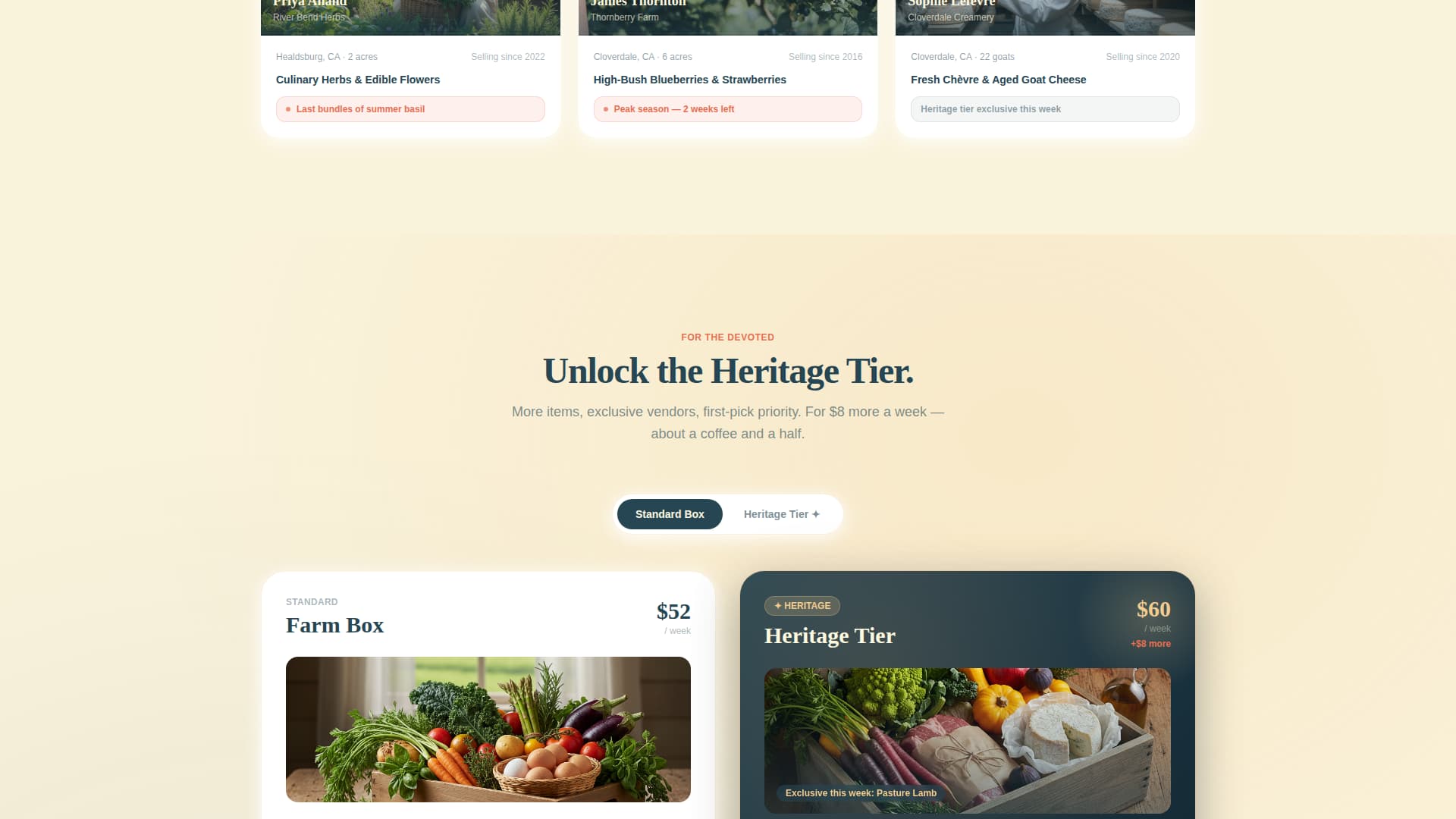 Harvest - Fresh Farmmarket Landing Page Template