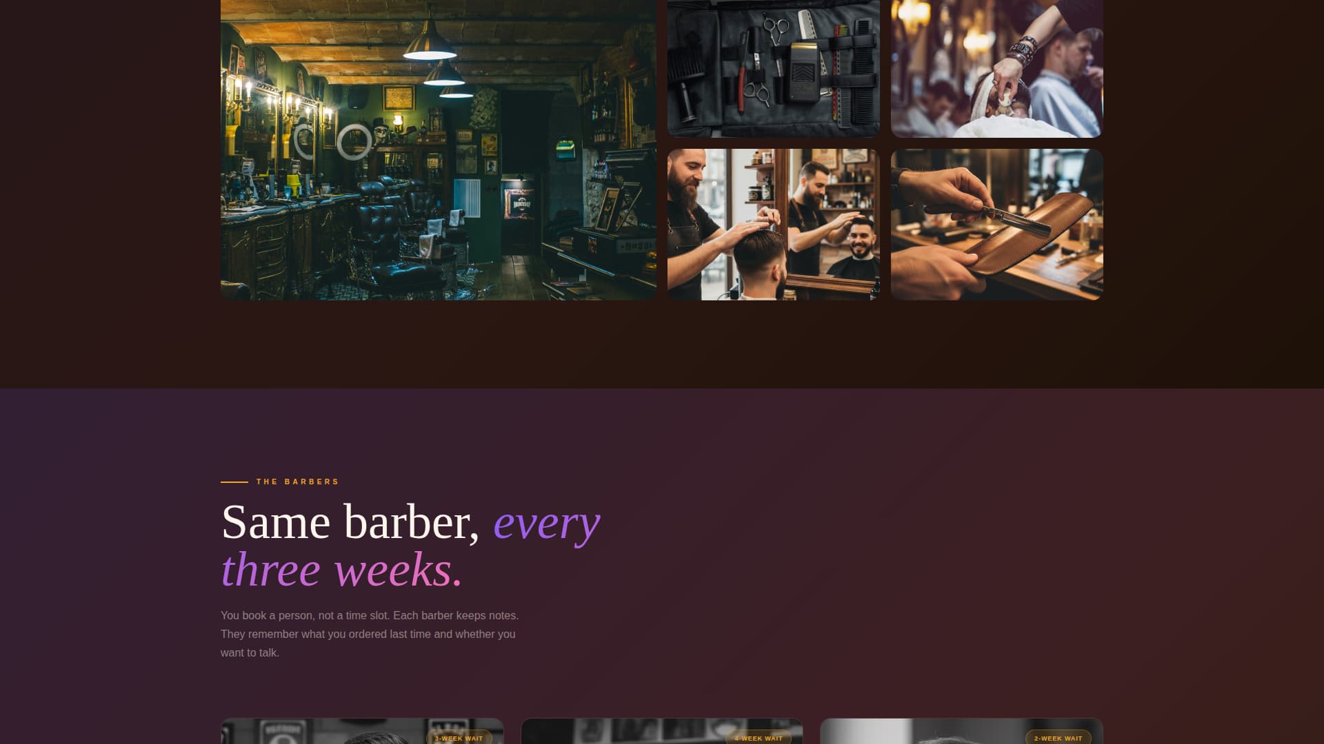 Fade - Indulgent Barbershop Landing Page Template