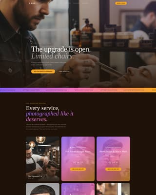 Fade - Indulgent Barbershop Landing Page Template