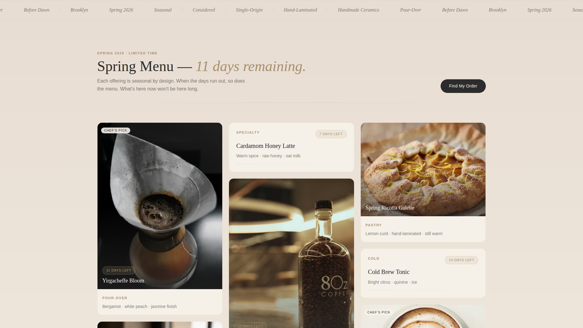 Brew - Artisan Café Landing Page Template
