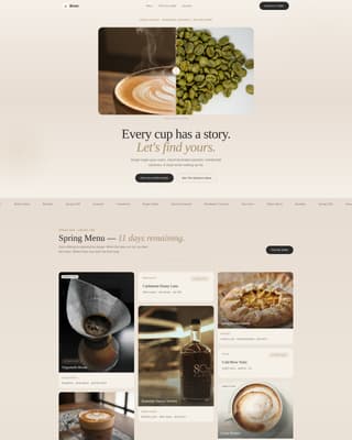 Brew - Artisan Café Landing Page Template