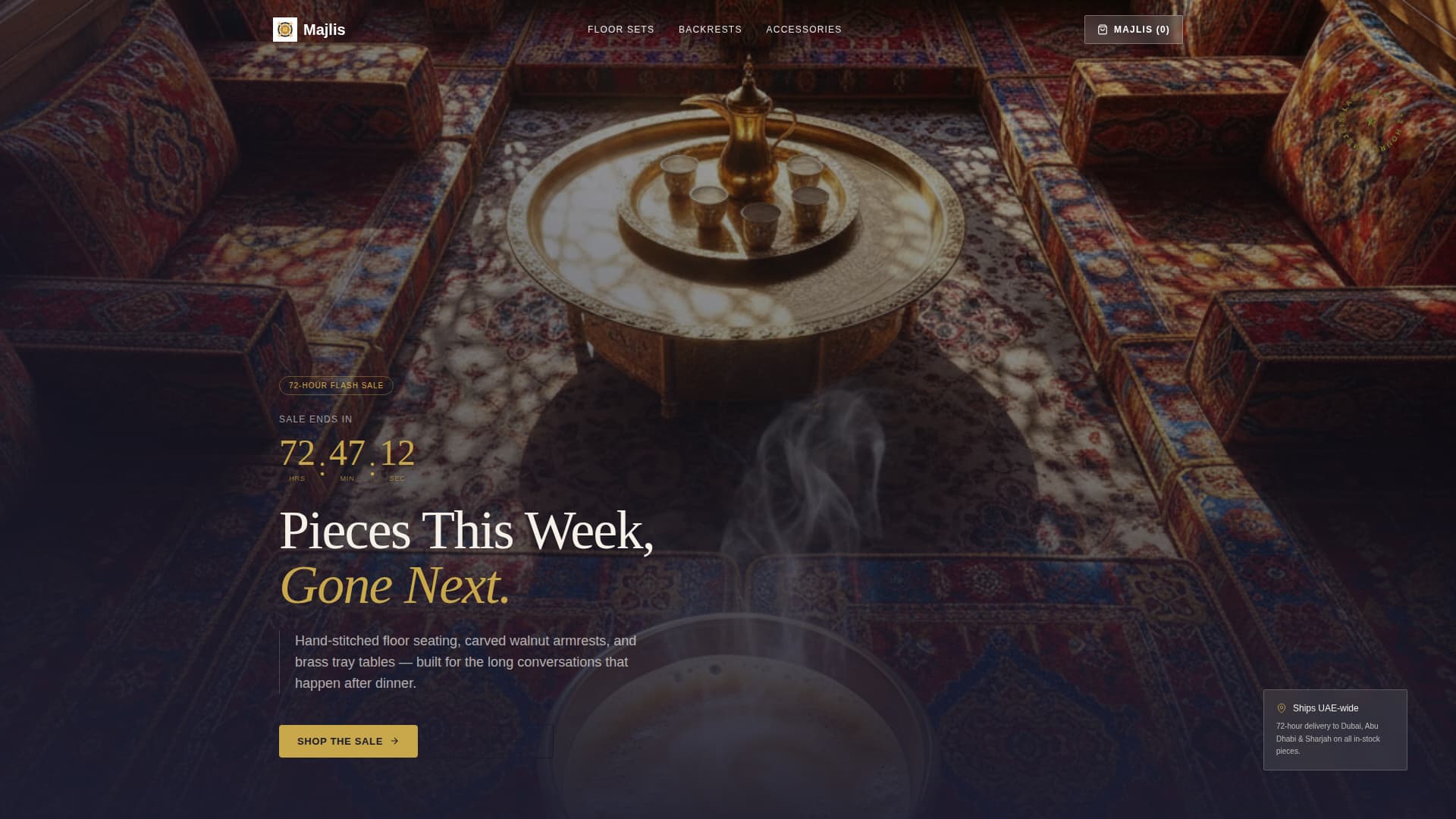Majlis - Luxurious Arabicseating Landing Page Template