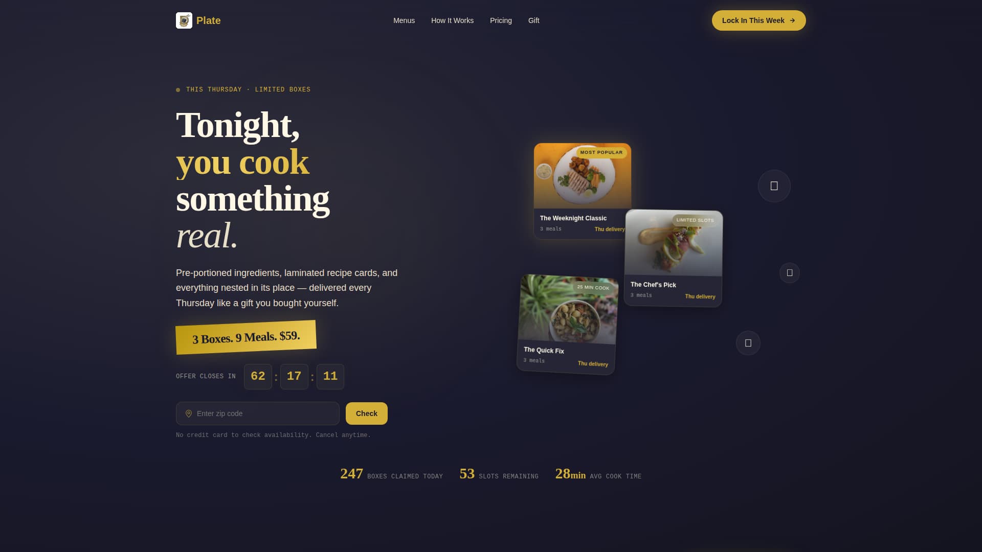 Plate - Irresistible Mealkit Landing Page Template