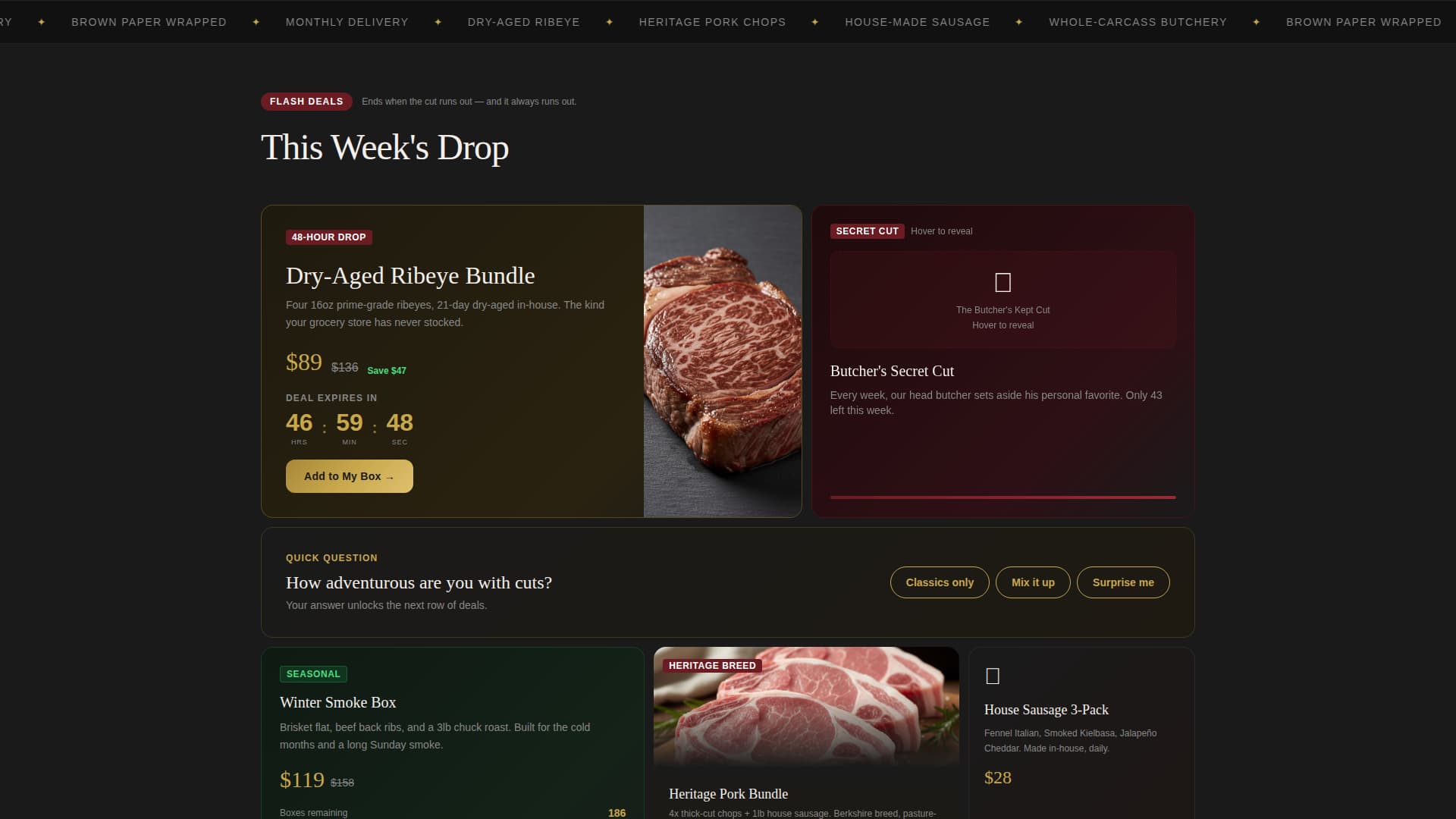 Butcher - Premium Meatsubscription Landing Page Template