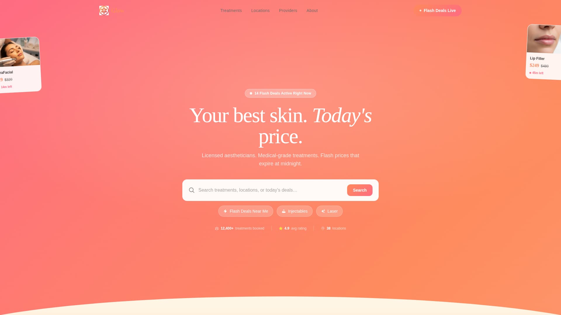 Glow - Radiant Medspa Landing Page Template