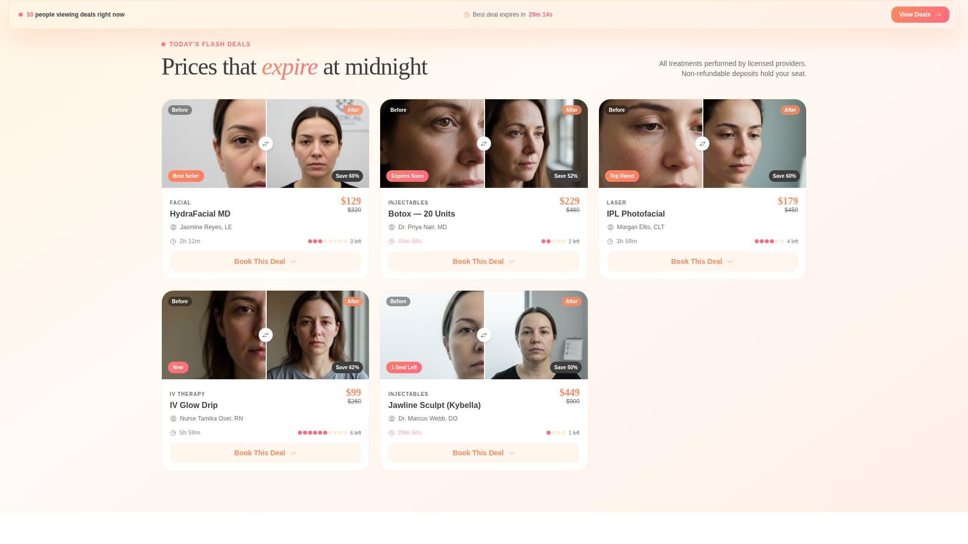 Glow - Radiant Medspa Landing Page Template