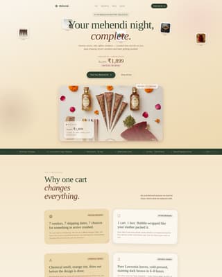 Mehendi - Curated Bridal Landing Page Template