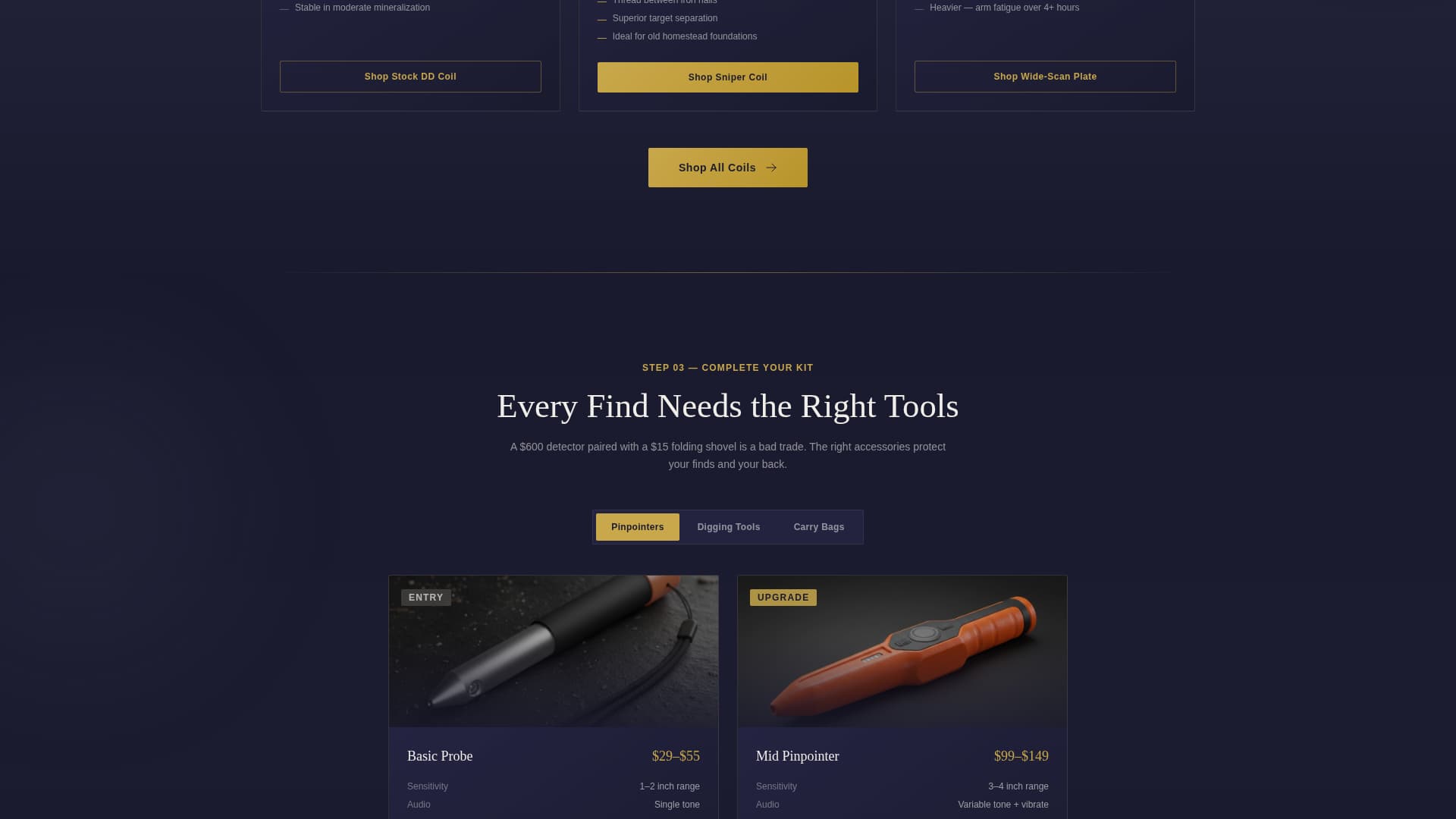 Unearth - Compelling Metaldetecting Landing Page Template