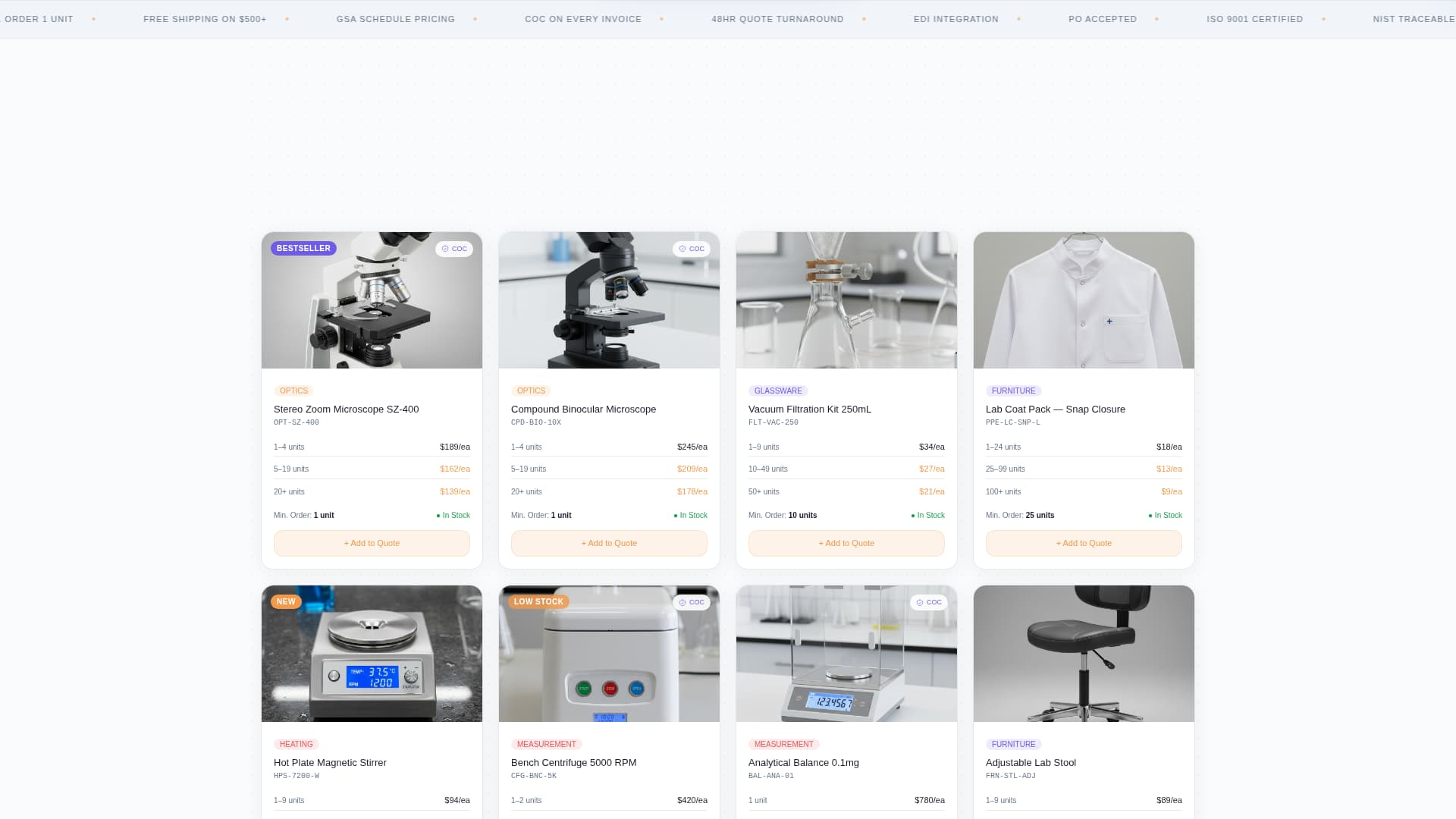Optica - Precision Science Landing Page Template