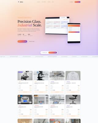 Optica - Precision Science Landing Page Template