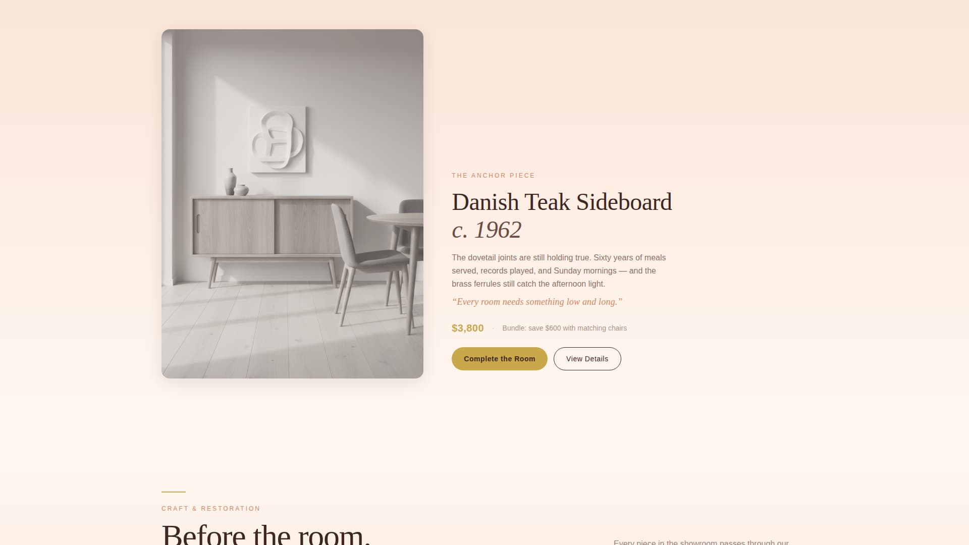 Teak - Curated Furniture Landing Page Template