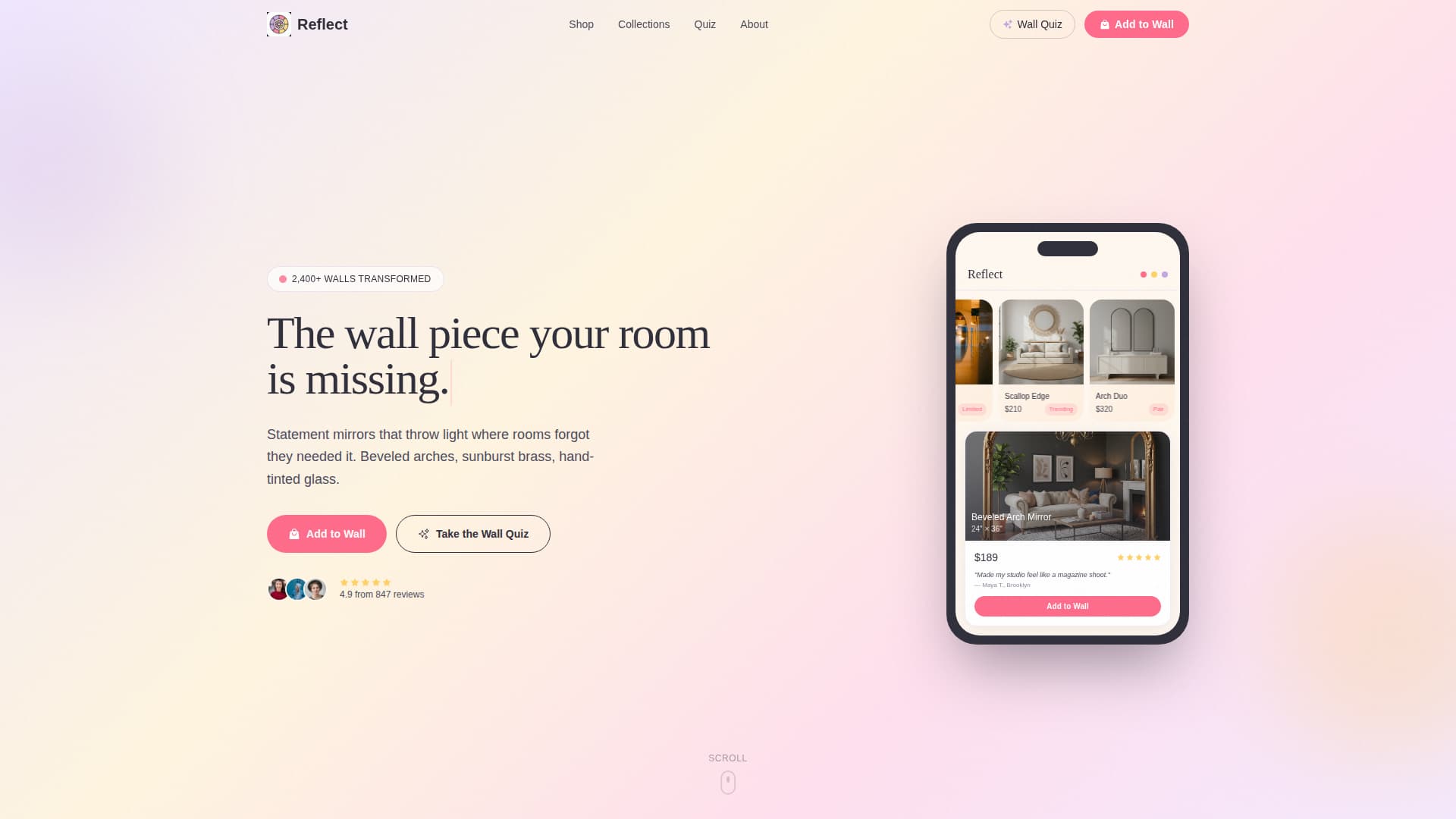 Reflect - Stunning Mirror Landing Page Template