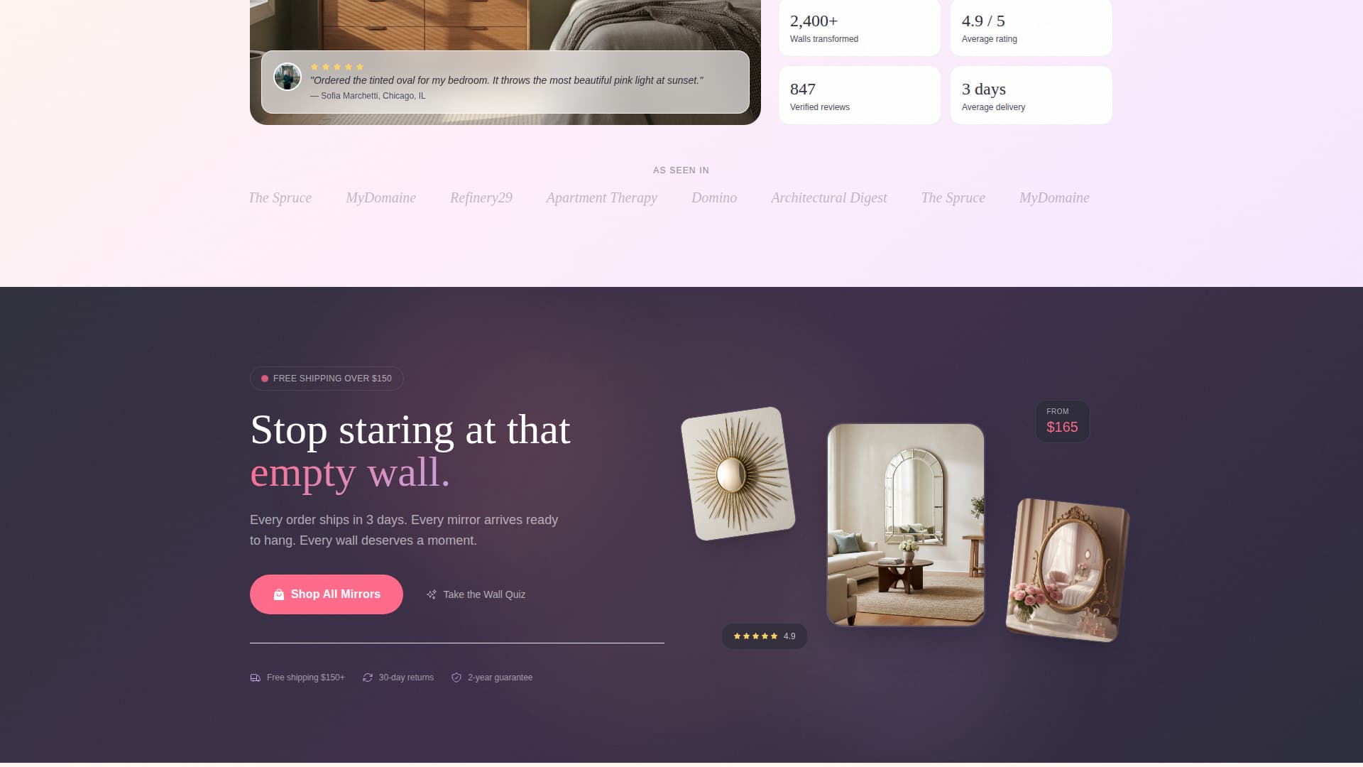 Reflect - Stunning Mirror Landing Page Template