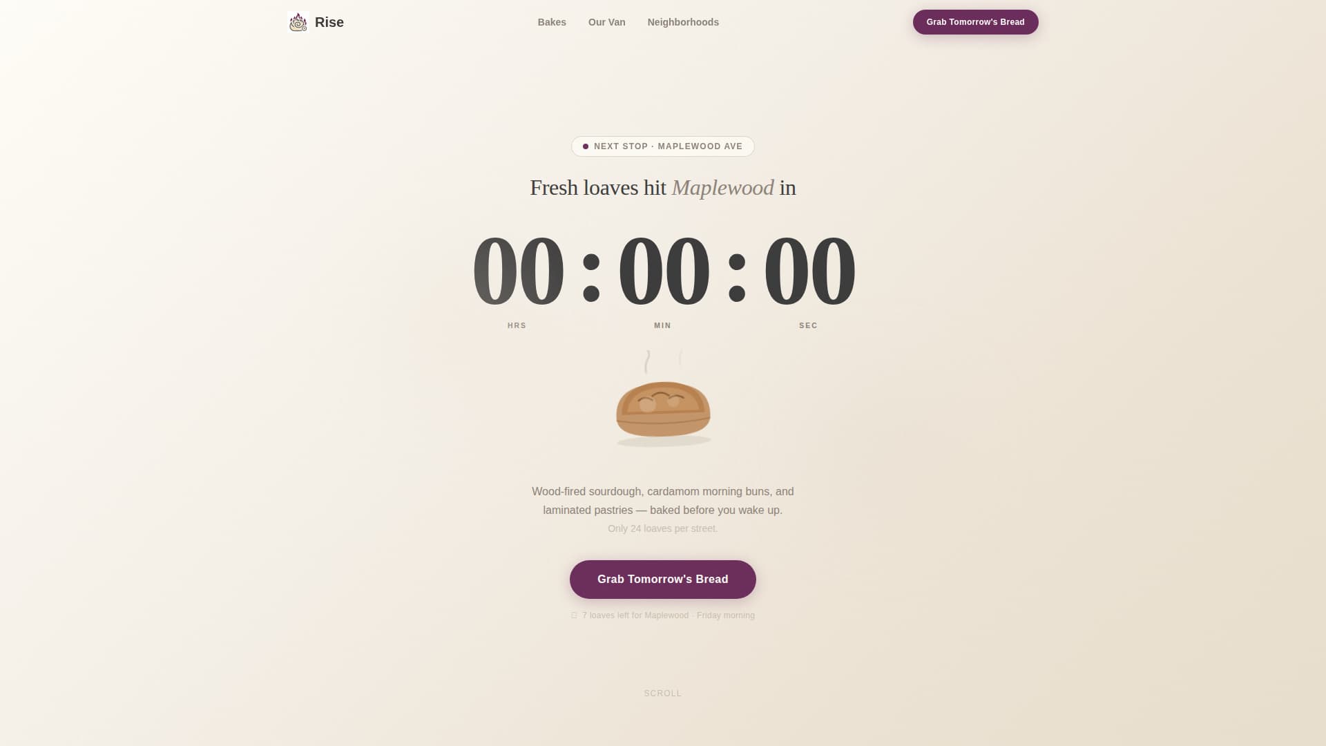 Rise - Irresistible Bakery Landing Page Template