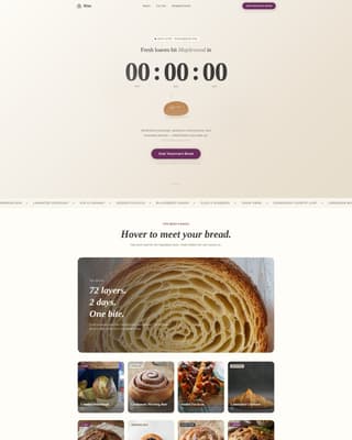 Rise - Irresistible Bakery Landing Page Template