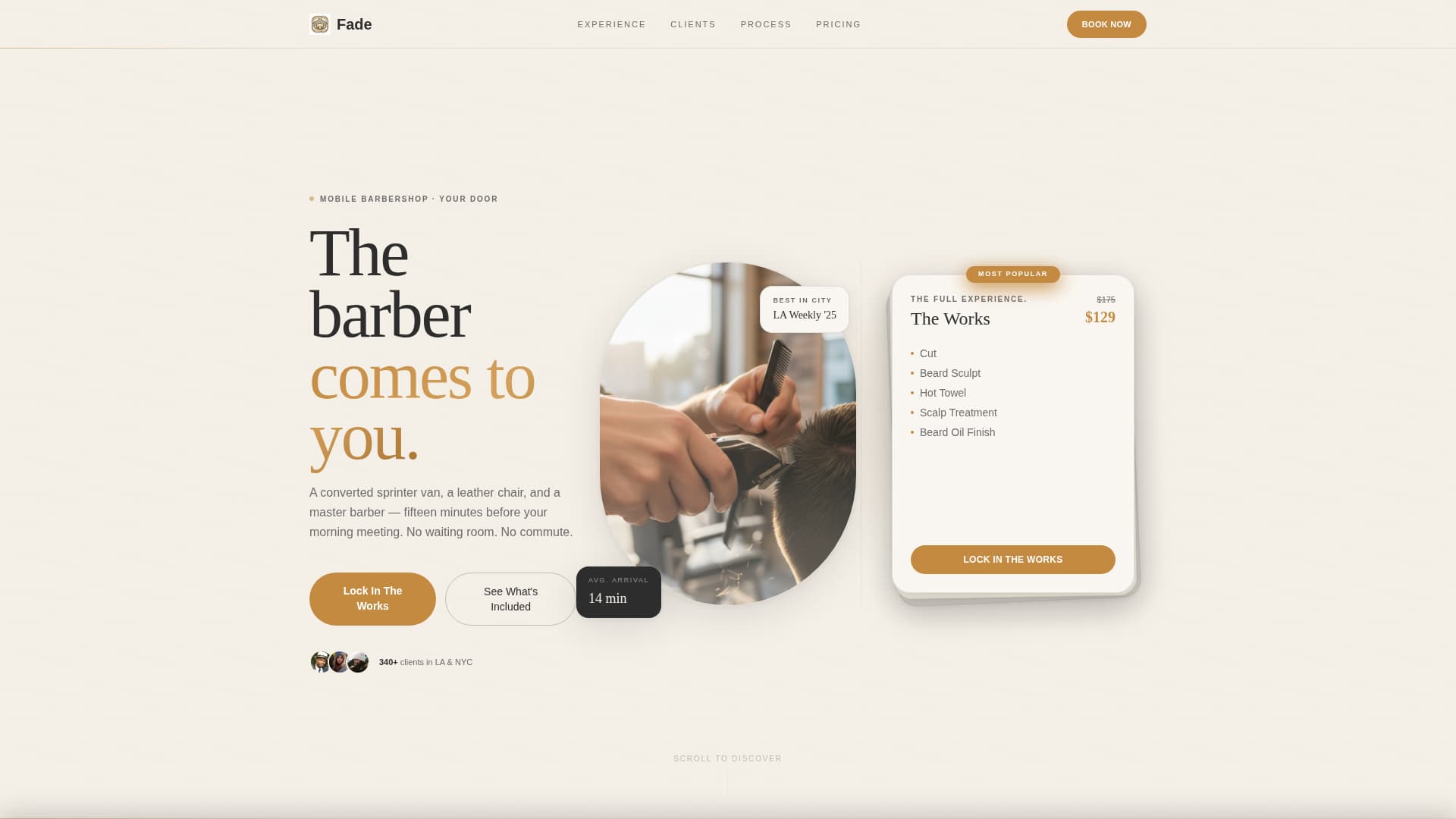 Fade — Expert Hair Styling Landing Page Template