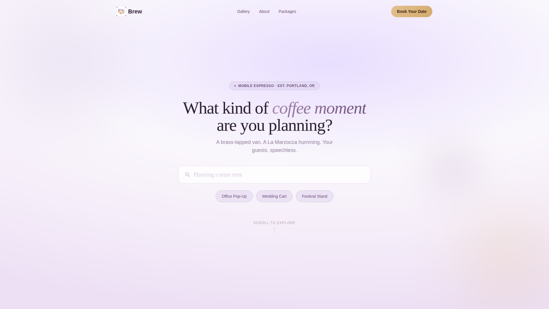 Brew - Enchanting Mobilecaf Landing Page Template