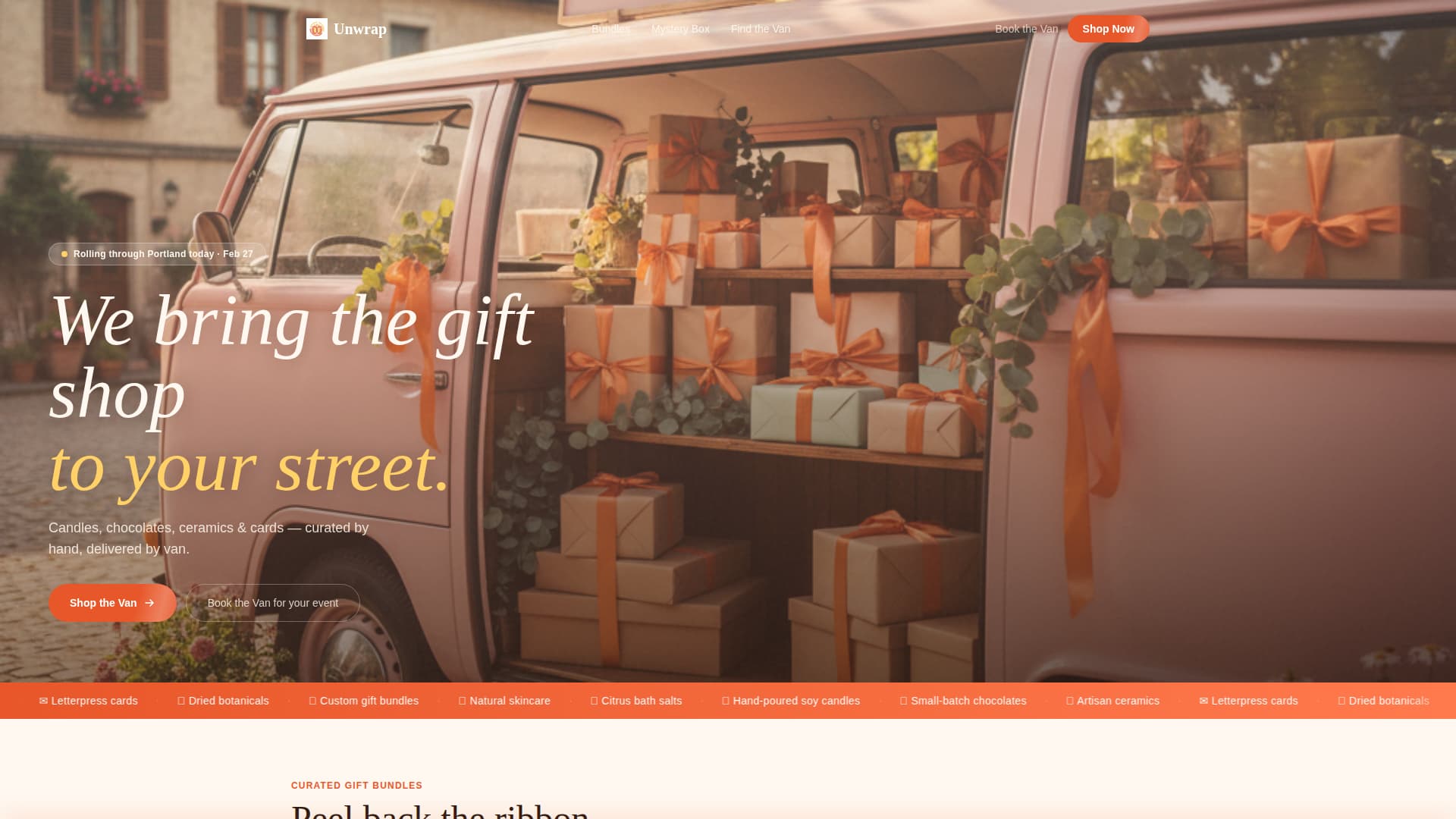 Unwrap - Delightful Giftshop Landing Page Template