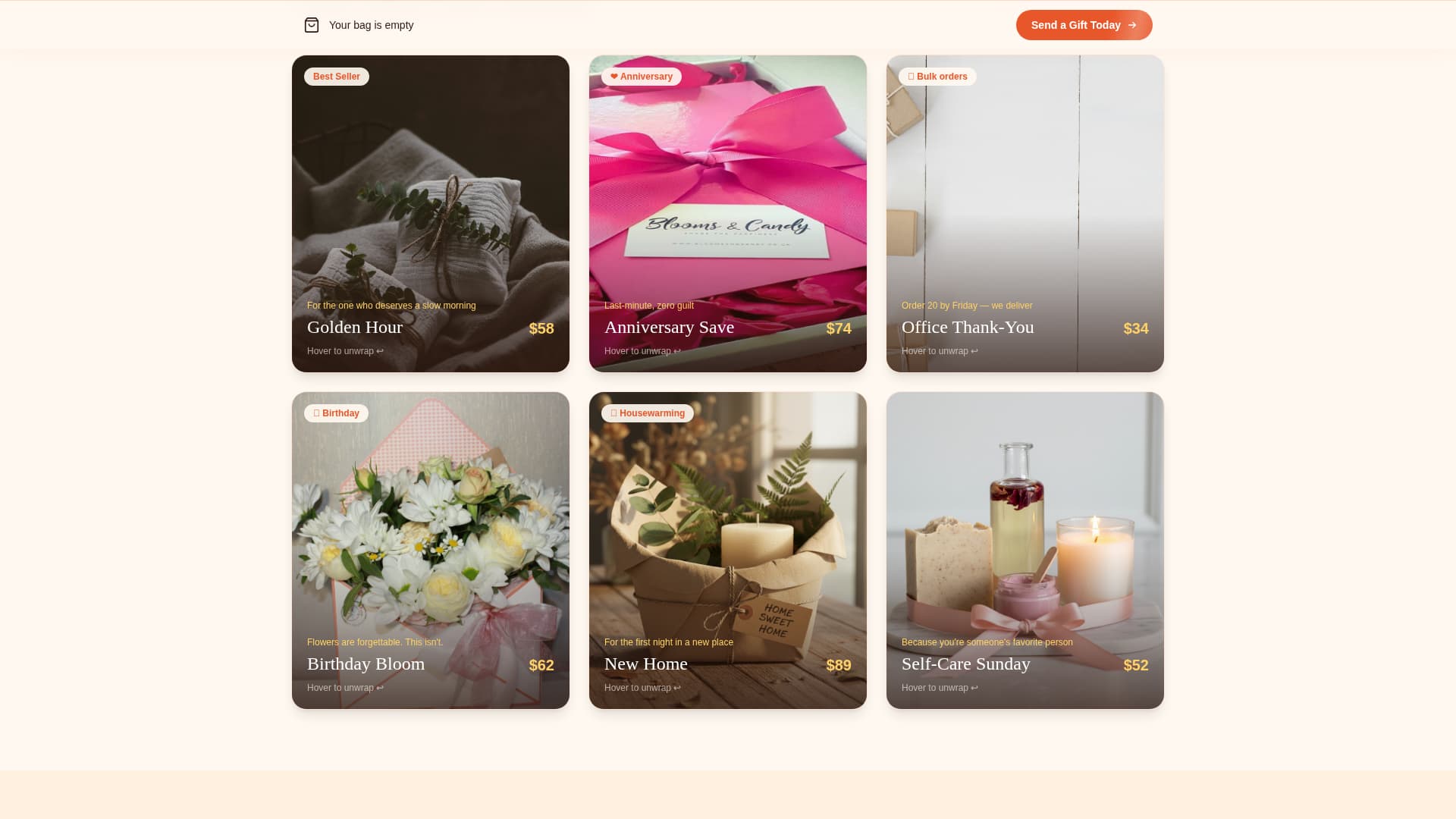 Unwrap - Delightful Giftshop Landing Page Template