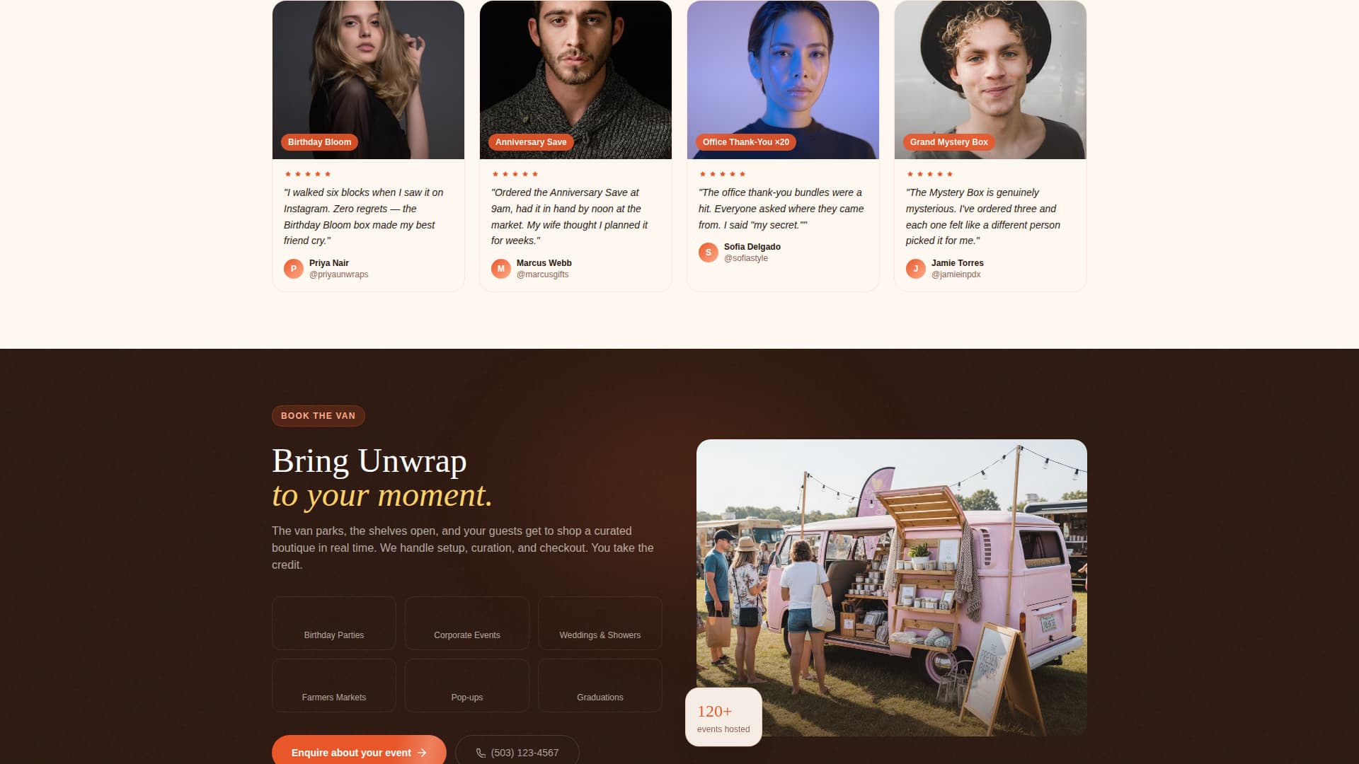 Unwrap - Delightful Giftshop Landing Page Template