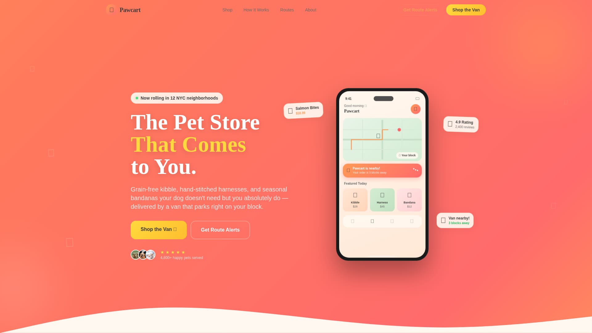 Pawcart - Delightful Petshop Landing Page Template