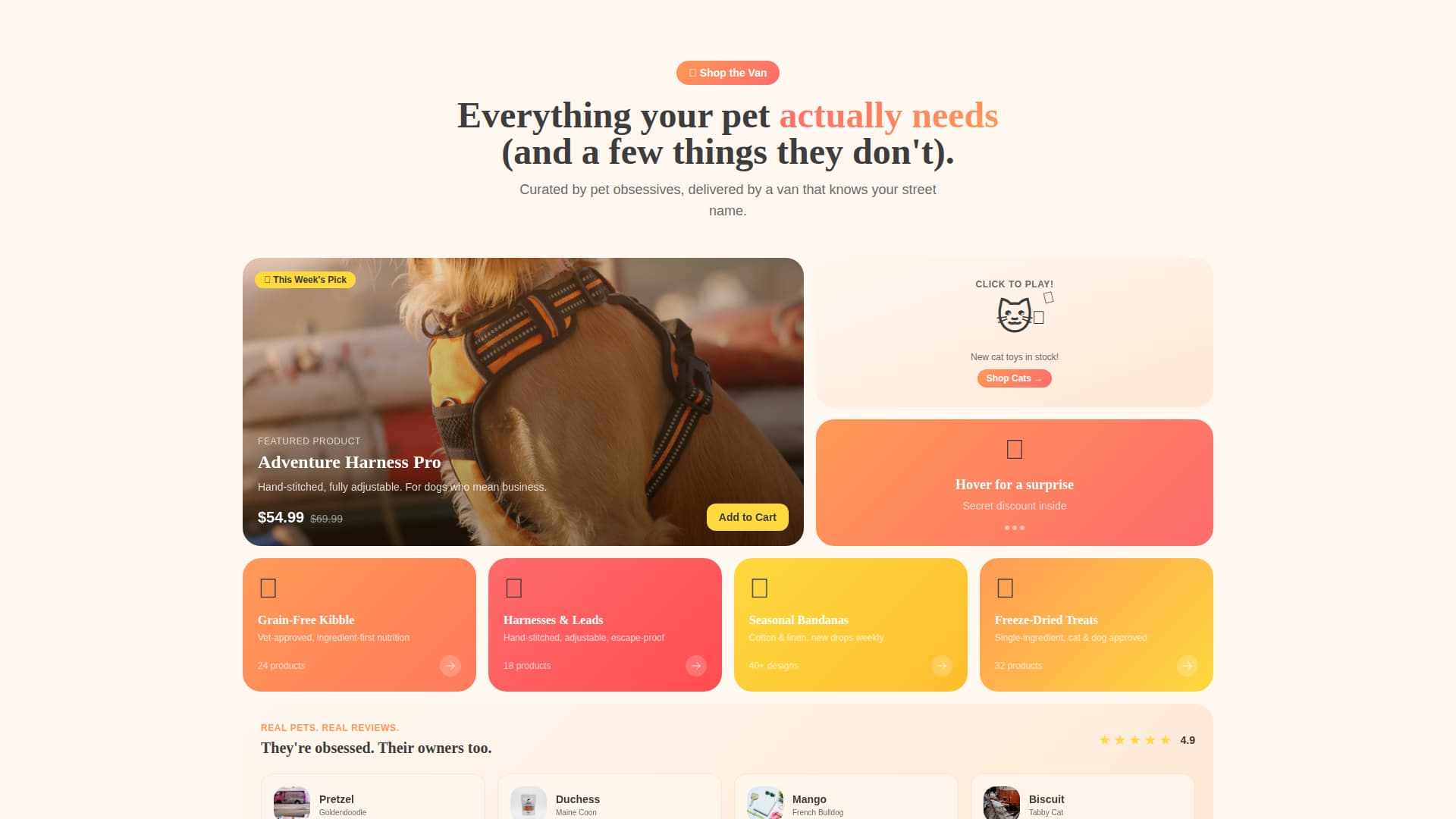 Pawcart - Delightful Petshop Landing Page Template