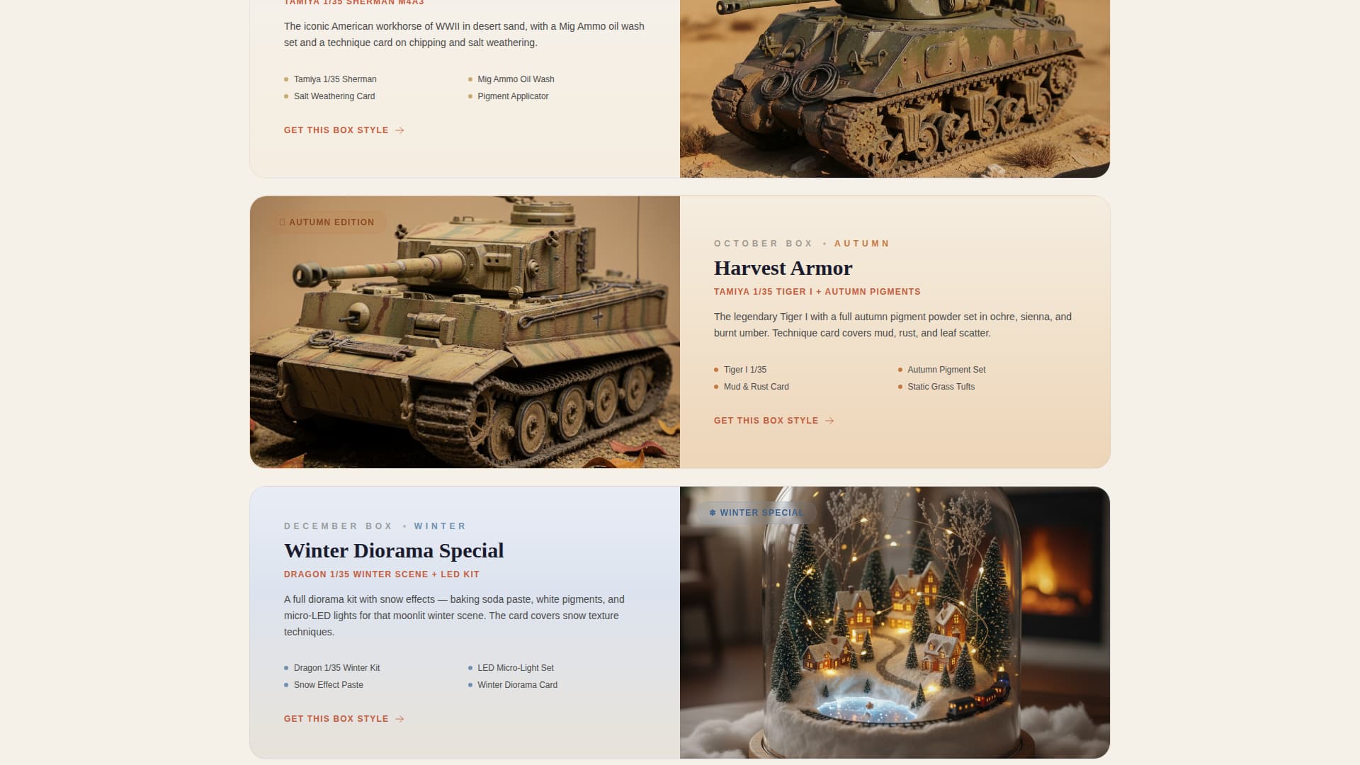 Sprue - Seasonal Modelkits Landing Page Template