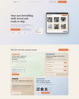 Sprue - Wholesale Miniatures Landing Page Template