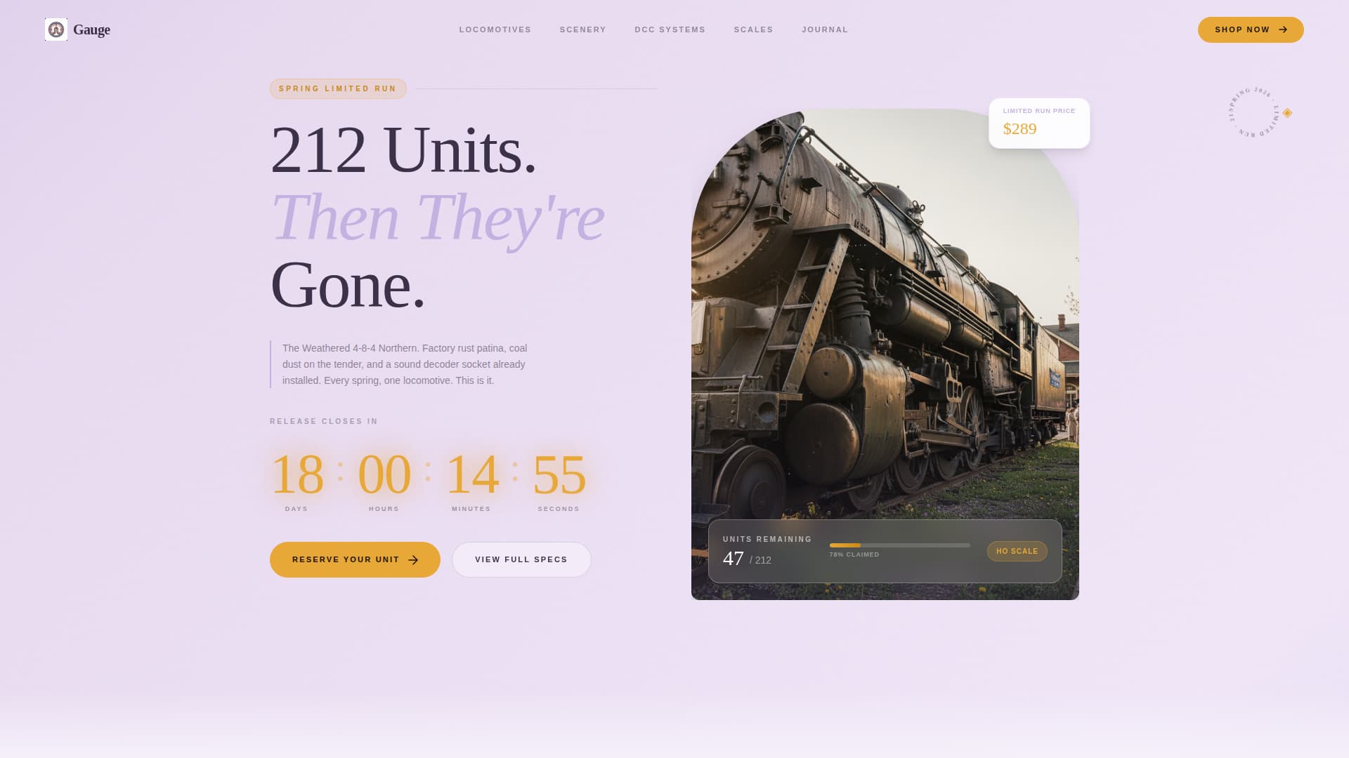 Gauge - Exclusive Hobby Landing Page Template
