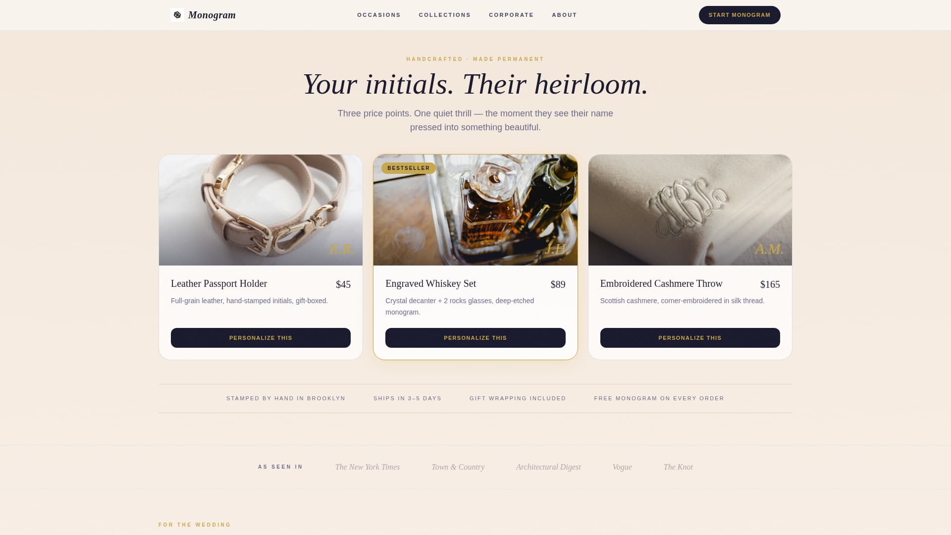 Monogram - Elegant Personalization Landing Page Template