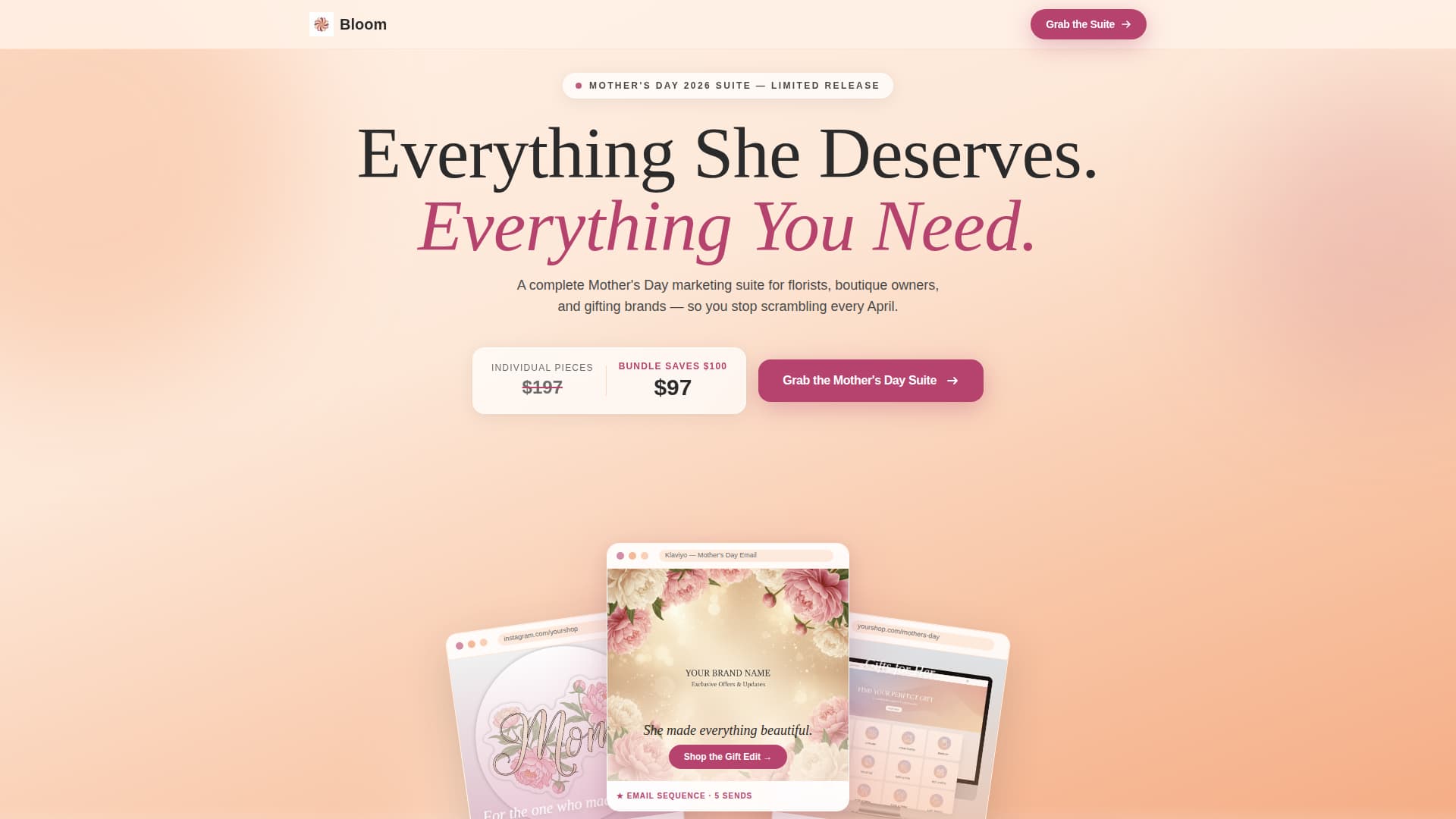 Bloom - Seasonal eCommerce Landing Page Template