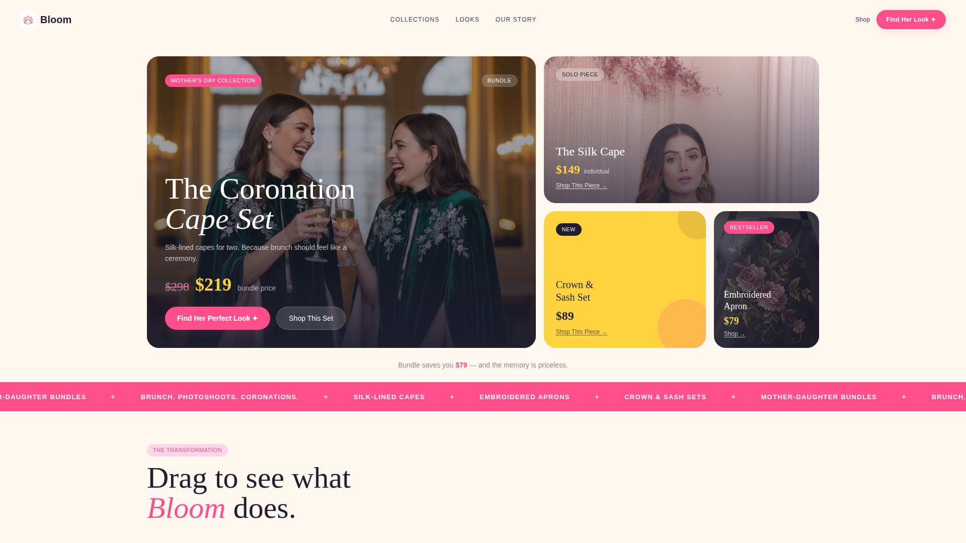Bloom - Luxe Motherdaughter Landing Page Template